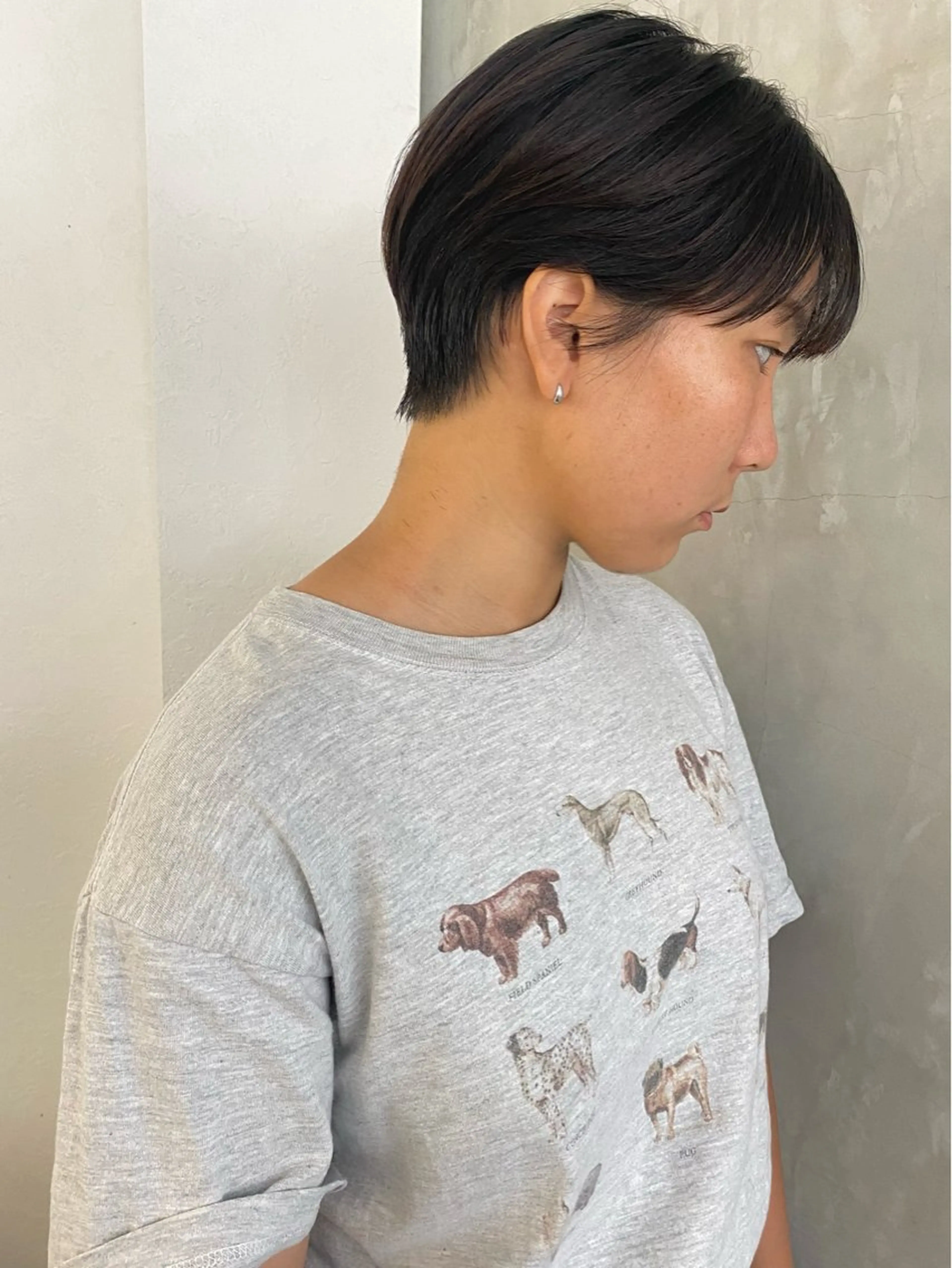 ショート カラー ブラウンカラー ダークブラウン ショートヘア カット ヘアカラー トリートメント 森貴裕/ベージュ/ パーマ/オリーブのヘアスタイル