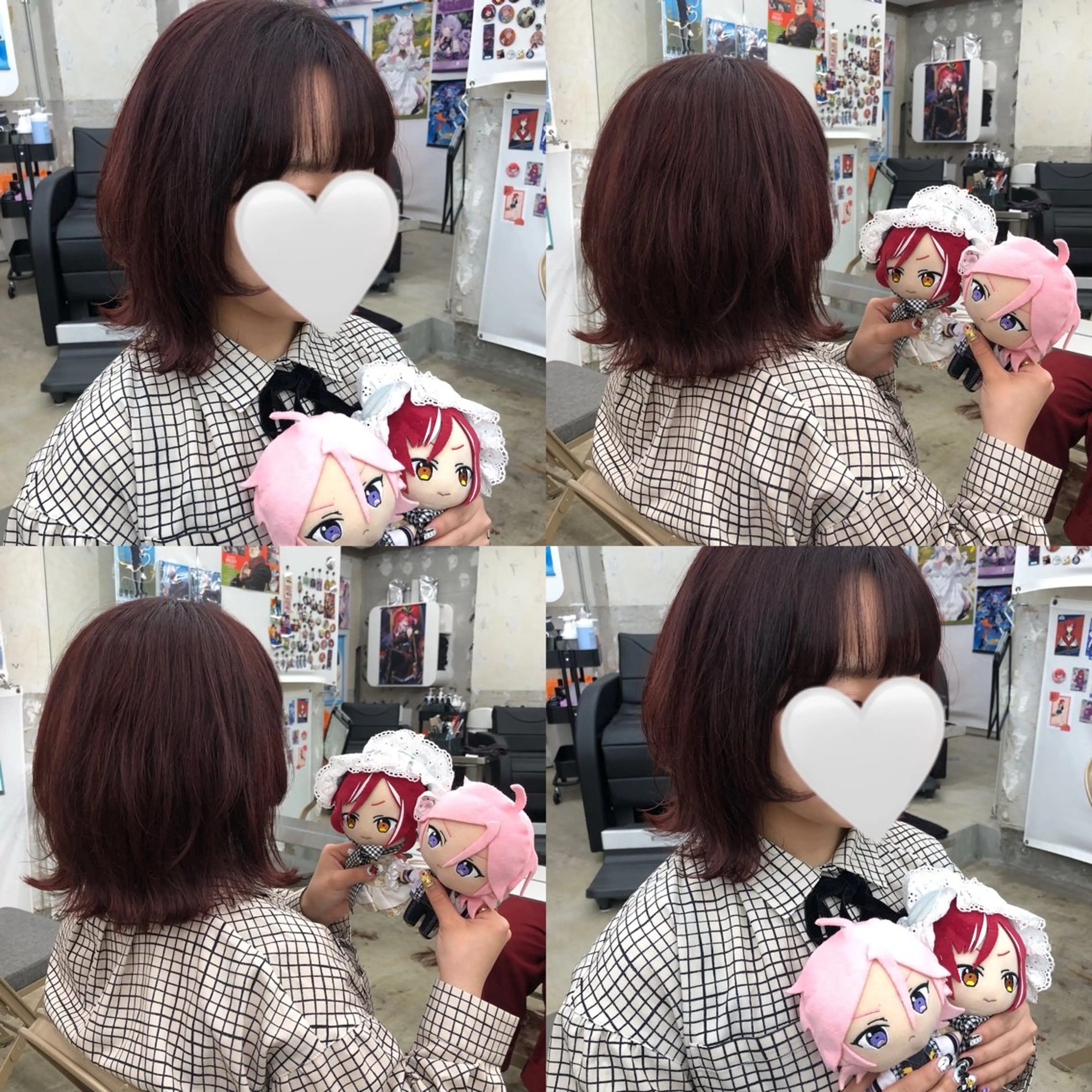 ミディアム カラー ブリーチ ブラウンカラー レッドカラー レッドブラウン レイヤーカット 推しカラー✨ オタク美容師ユウカのヘアスタイル
