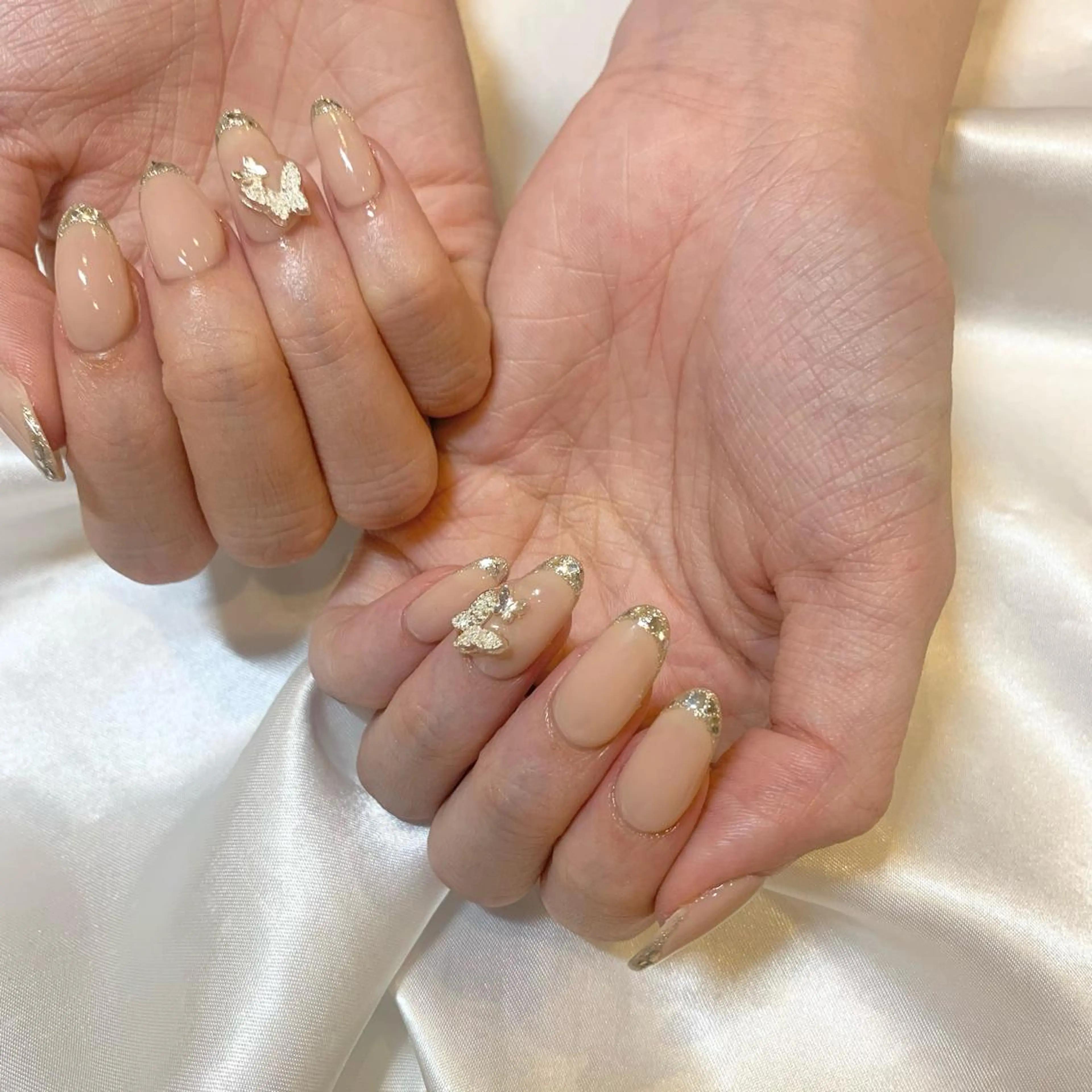 ネイル フレンチネイル ガラスフレンチ 韓国ネイル ワンホンネイル ハンドネイル ui nailのネイルデザイン