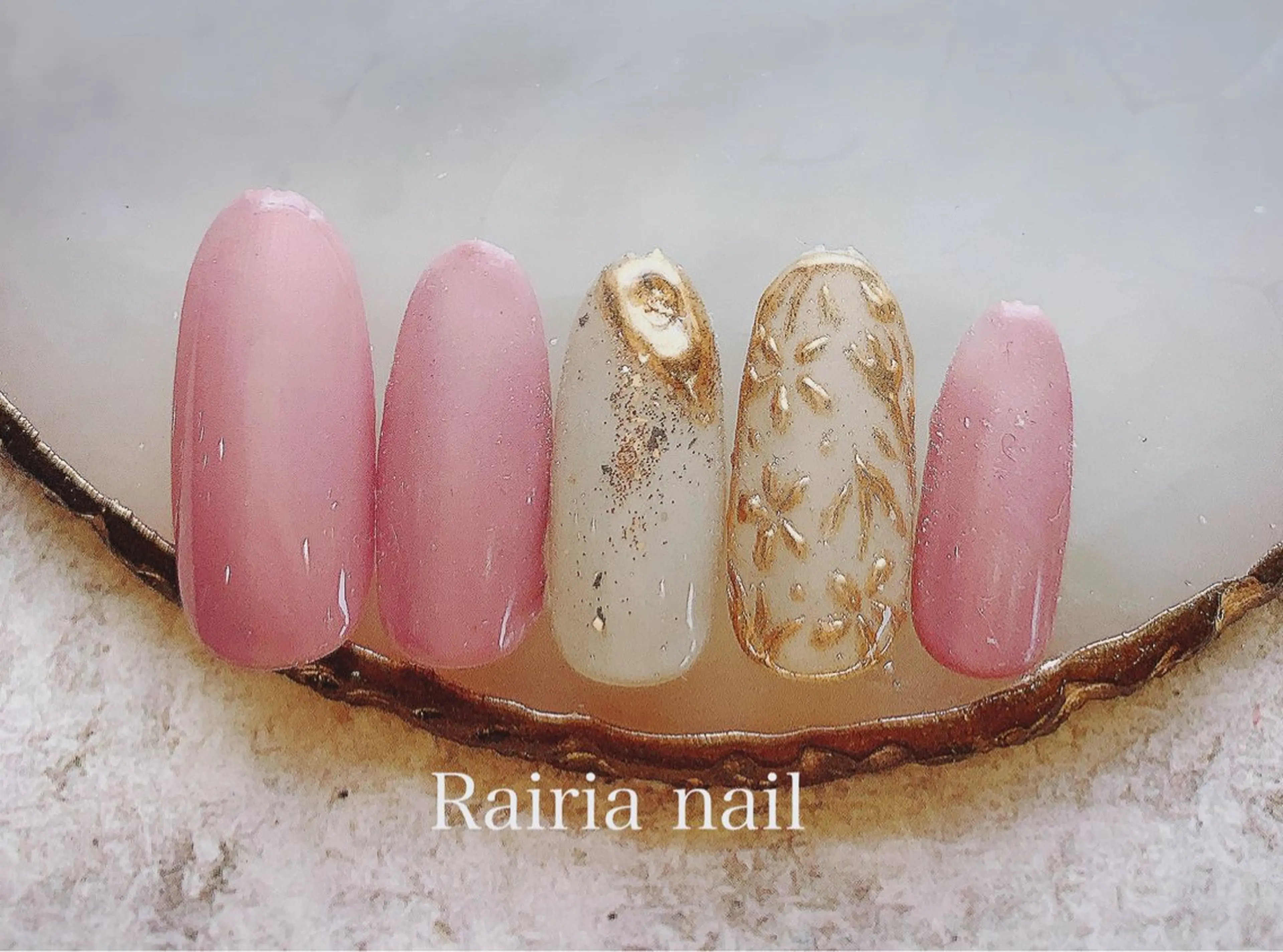 ネイル アートネイル ジェルネイル 持ち込み ニュアンスネイル パラジェル Rairia nail本八幡店のネイルデザイン