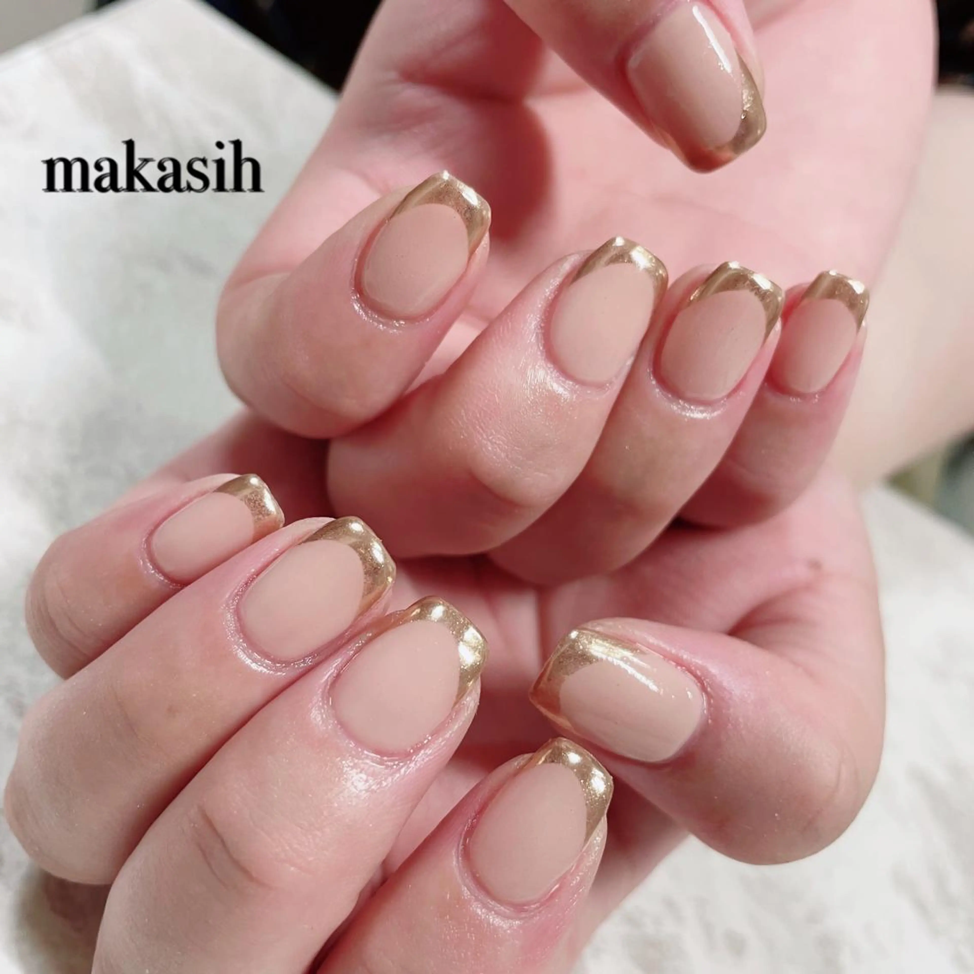 ネイル フレンチネイル ミラーネイル シンプルネイル 山崎 美菜子のネイルデザイン