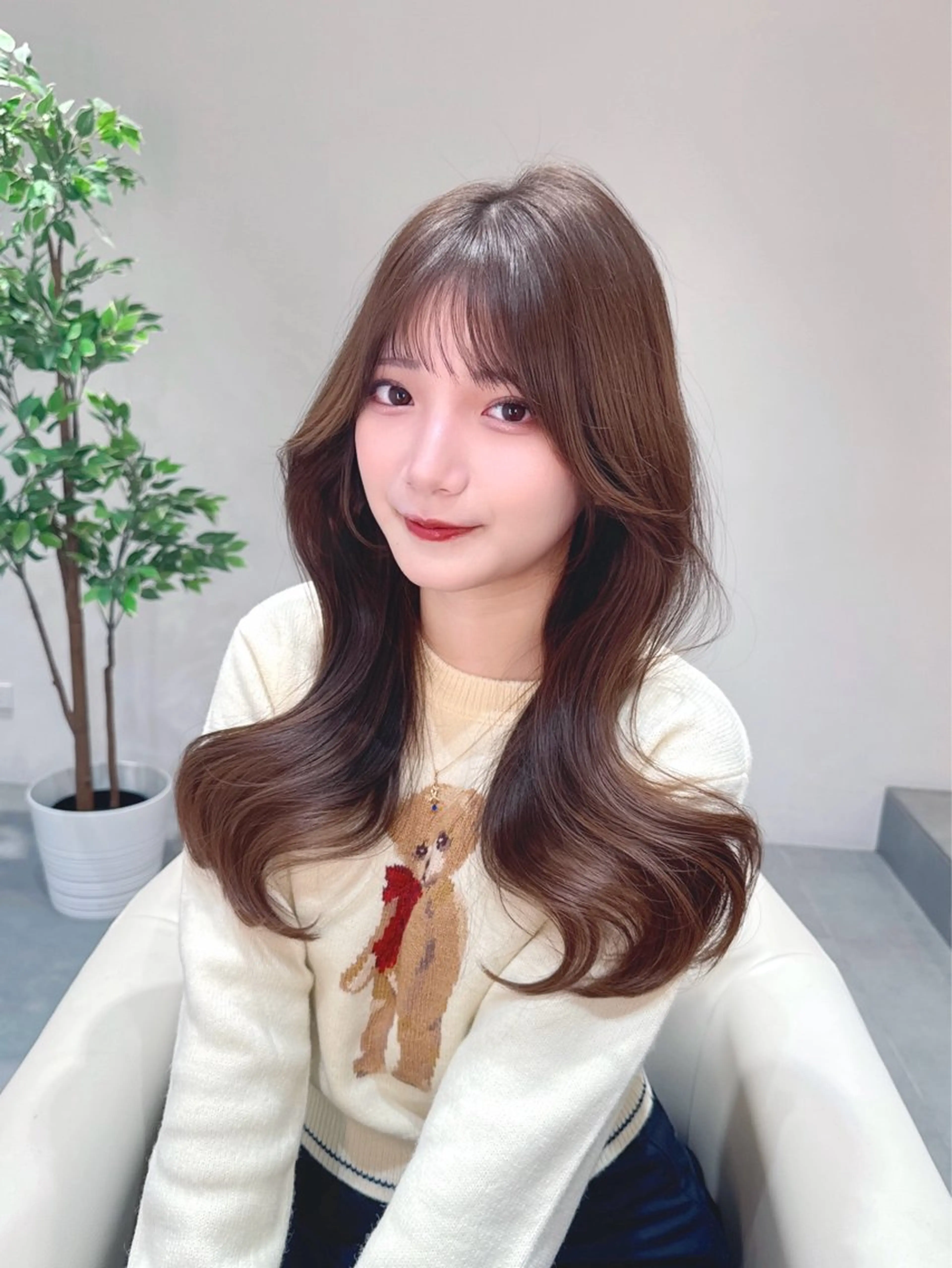 ロング カラー カット ヘアカラー トリートメント ヘッドスパ ヘアセット 韓国ヘア/レイヤー/ 顔まわり/りょーとのヘアスタイル