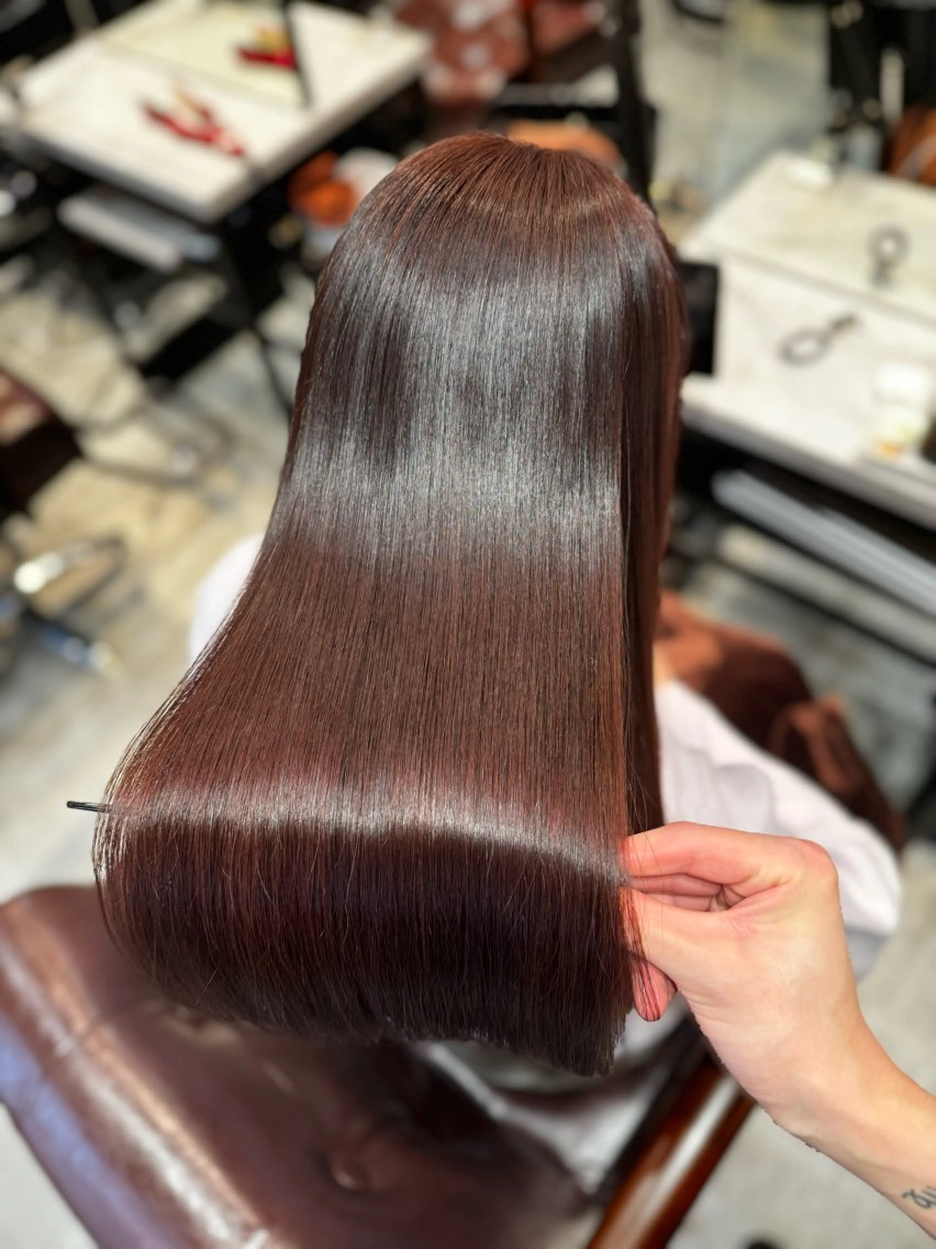 ロング カット 縮毛矯正 トリートメント ブリーチ縮毛矯正 💎TAICHIのヘアスタイル