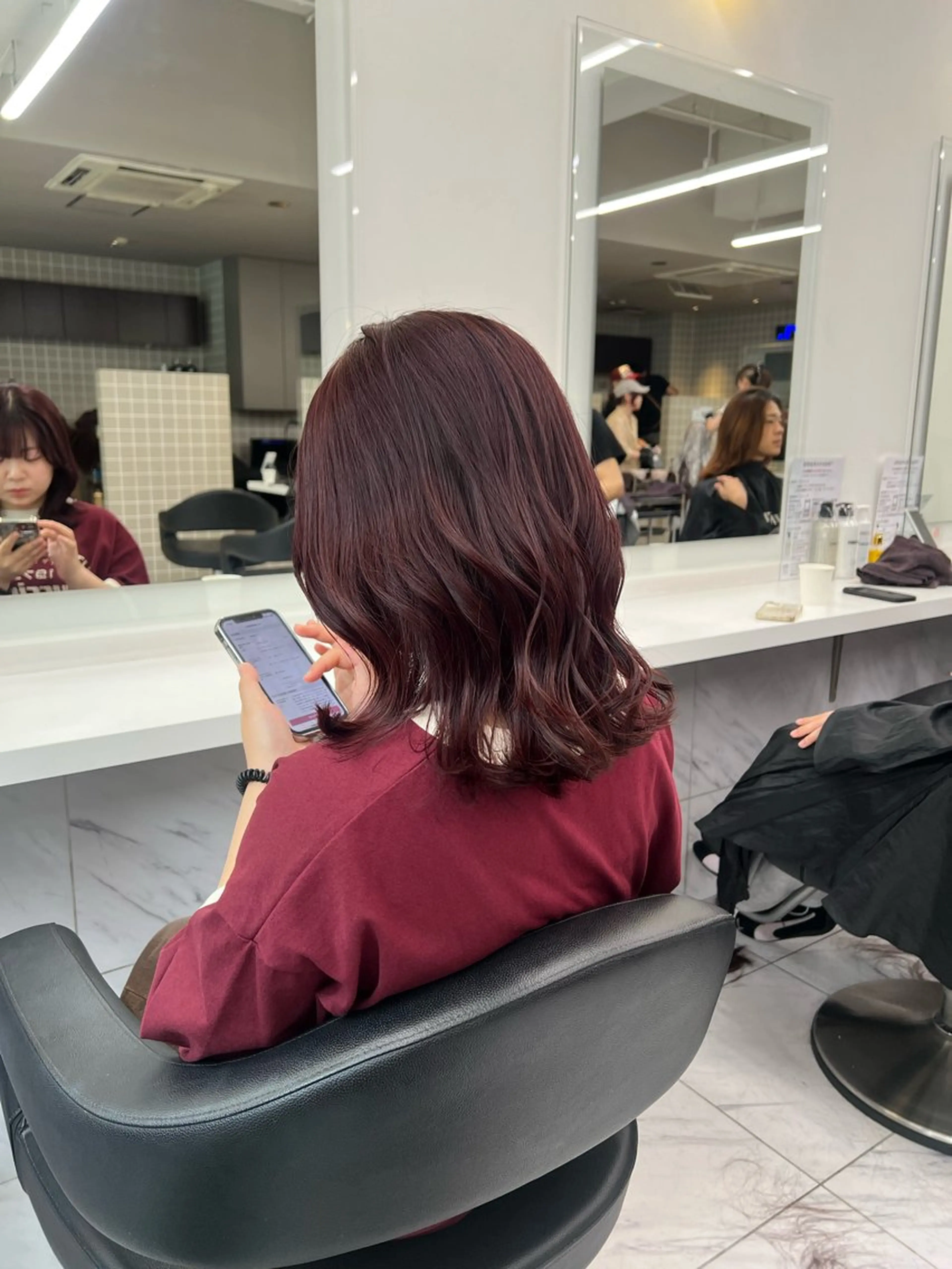 セミロング カラー カット ヘアカラー トリートメント 韓国レイヤーカット /ダブルカラーのヘアスタイル
