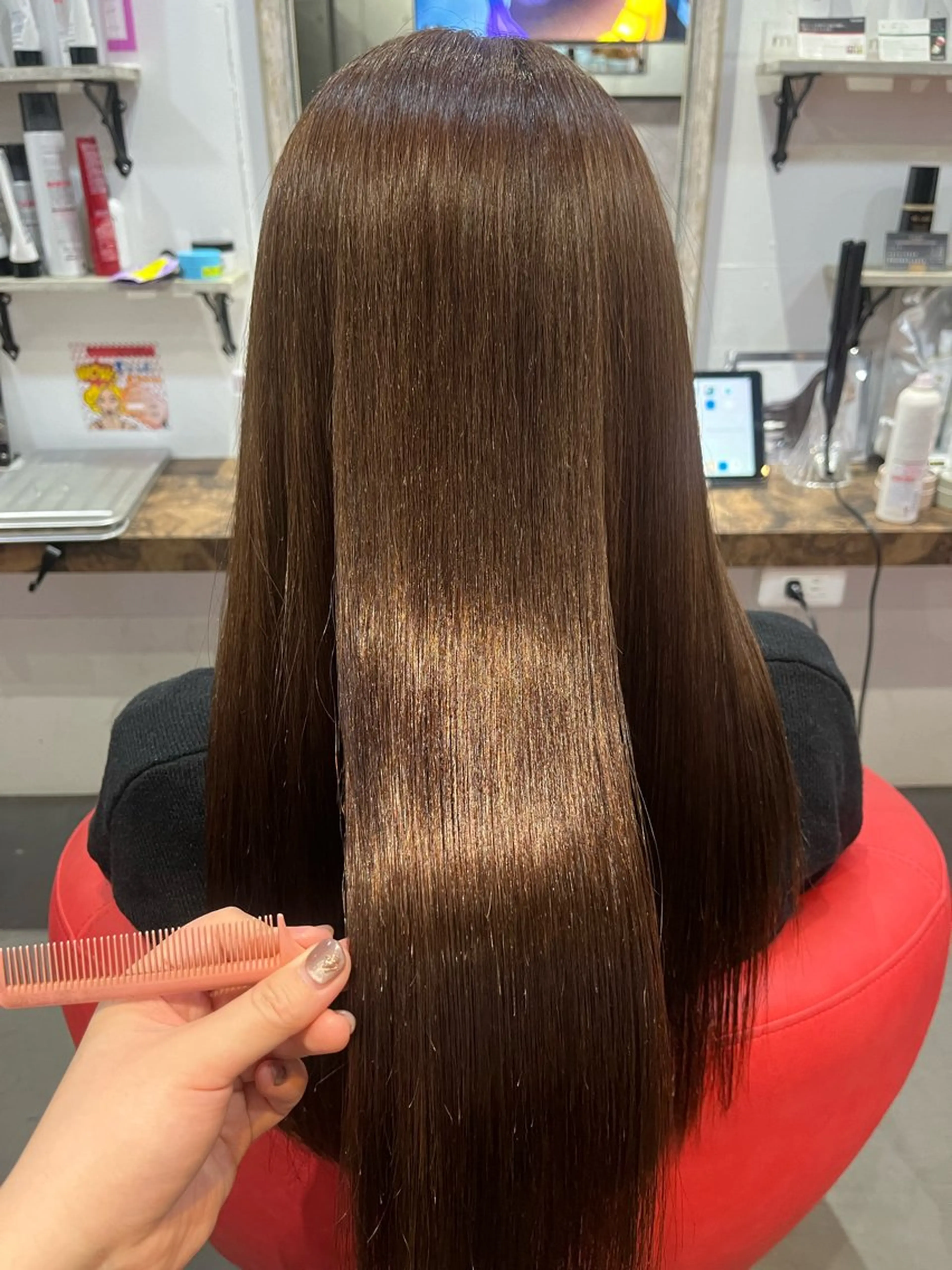 セミロング カット 縮毛矯正 駅チカ【ali'i】 アリイ花崎友美☘のヘアスタイル