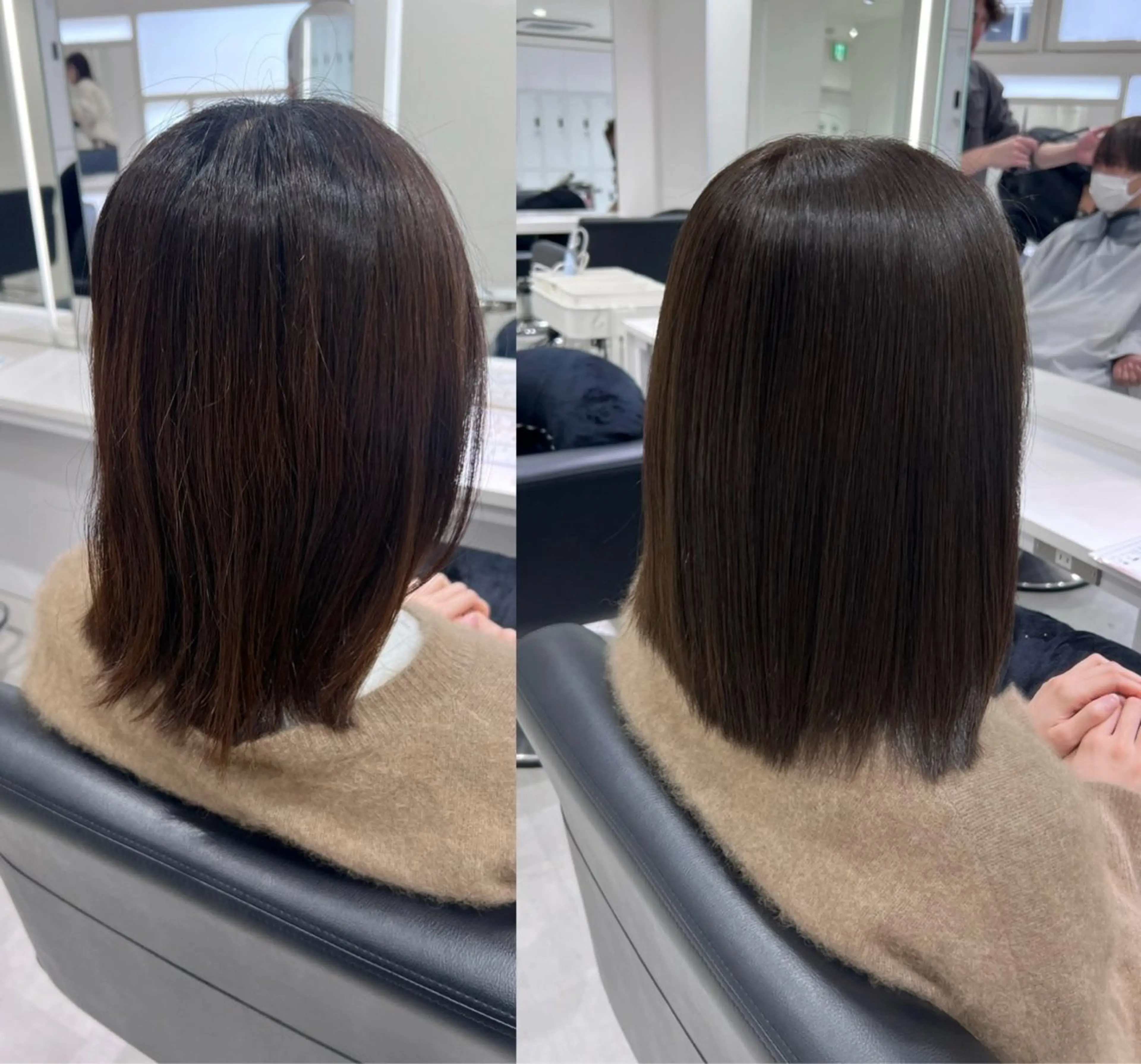 ミディアム カラー ヘアカラー トリートメント ヘッドスパ ヘアセット 🖤:髪質改善/ 透明感カラー/Aoiのヘアスタイル