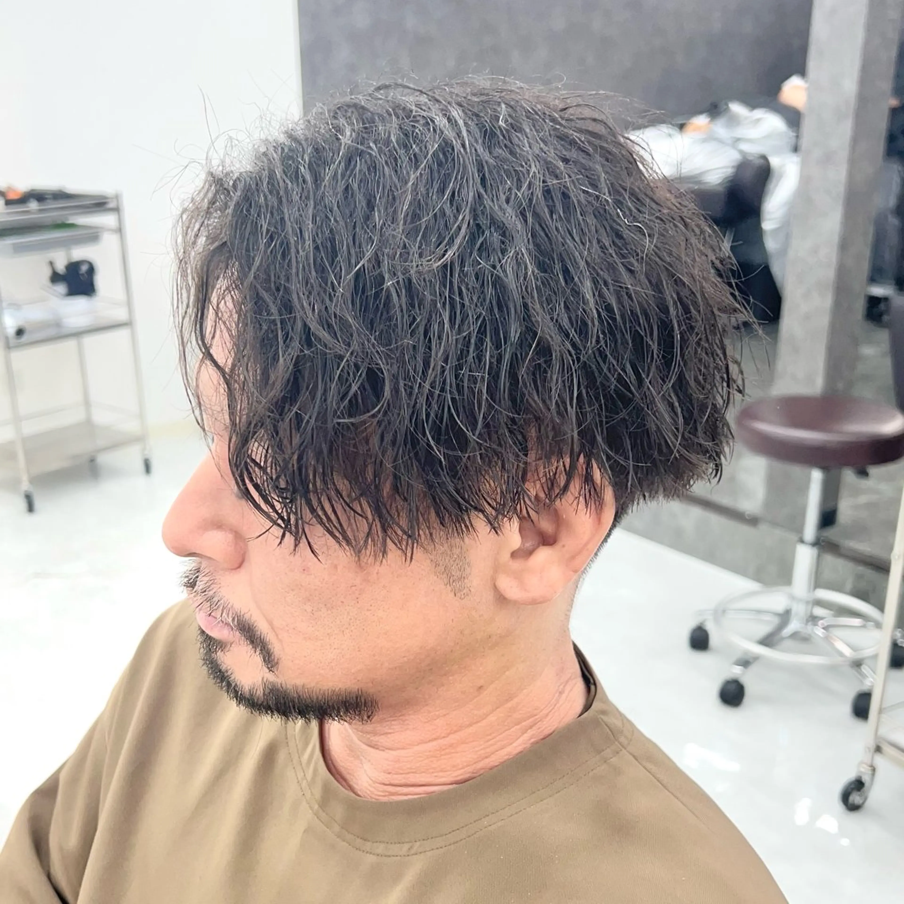 ショート パーマ ヘアアレンジ メンズ カット パーマ 飛田 楓信のヘアスタイル