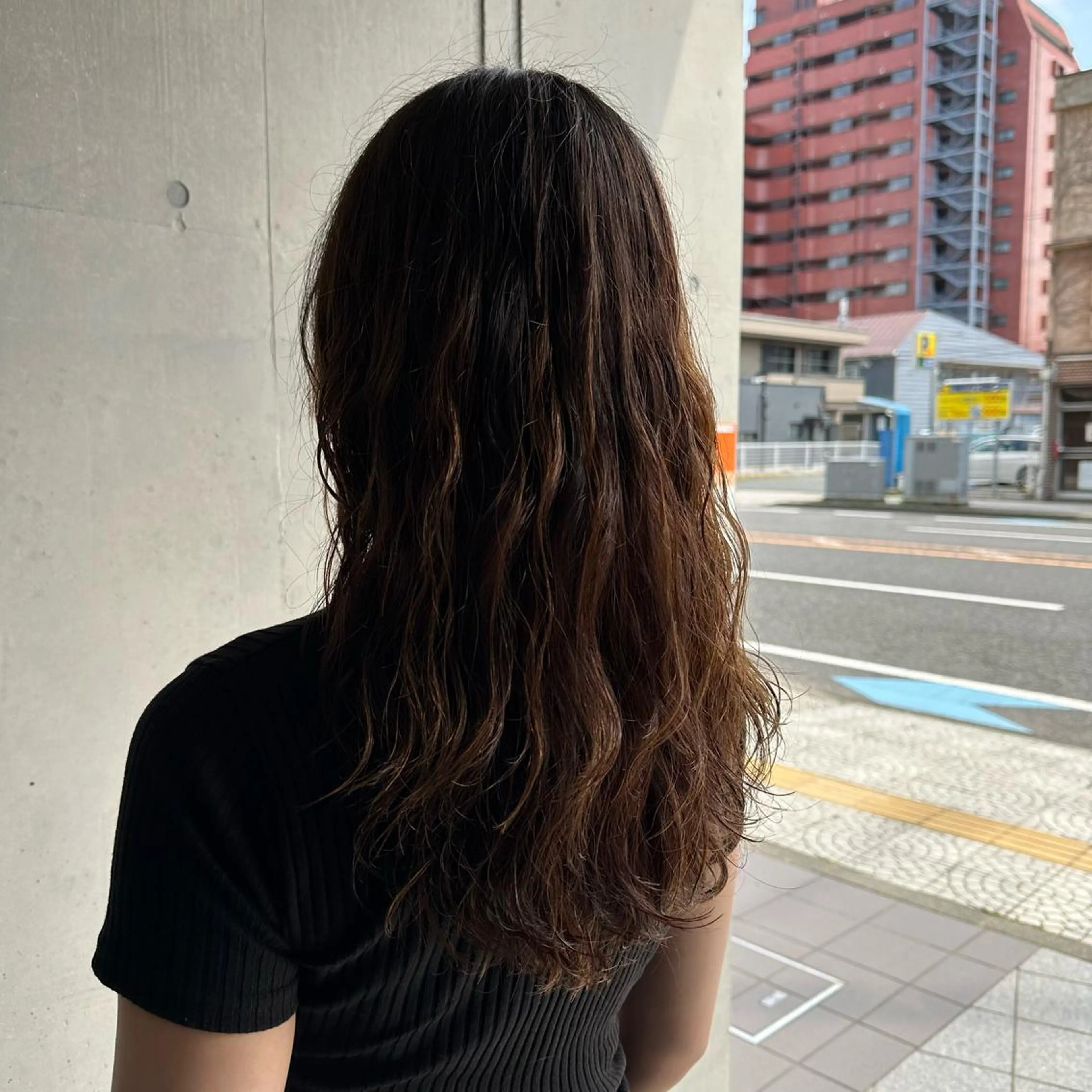 ロング パーマ カット パーマ Glanzhair 🫧‪菊池柊真🫧のヘアスタイル