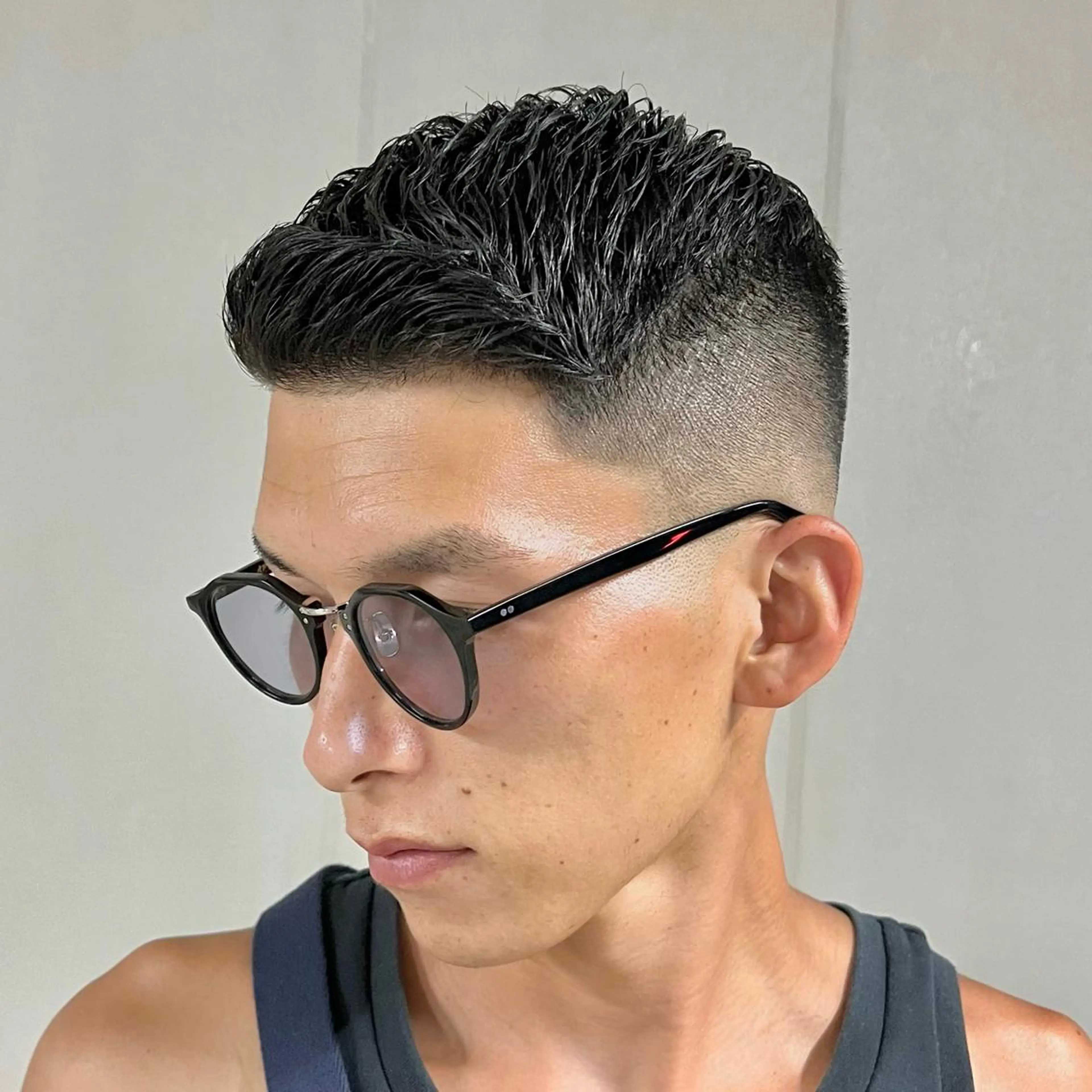 ショート メンズ フェードカット メンズパーマ スキンフェード スペインカール カット 立川/メンズパーマ 厚進太郎のヘアスタイル