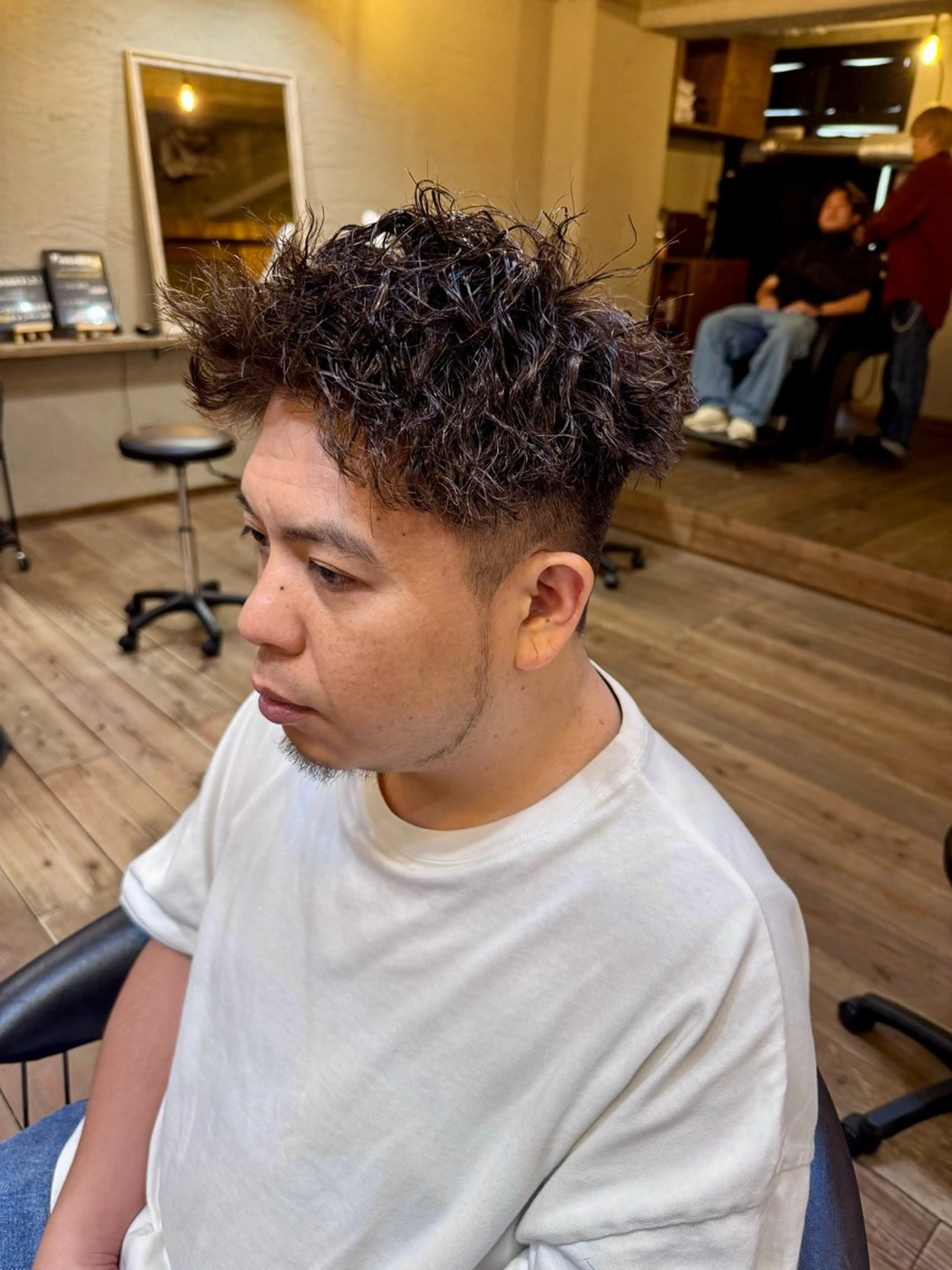 ショート ショートヘア ツイストパーマ カット パーマ メンズ/マッシュ センターパート/悠羽のヘアスタイル