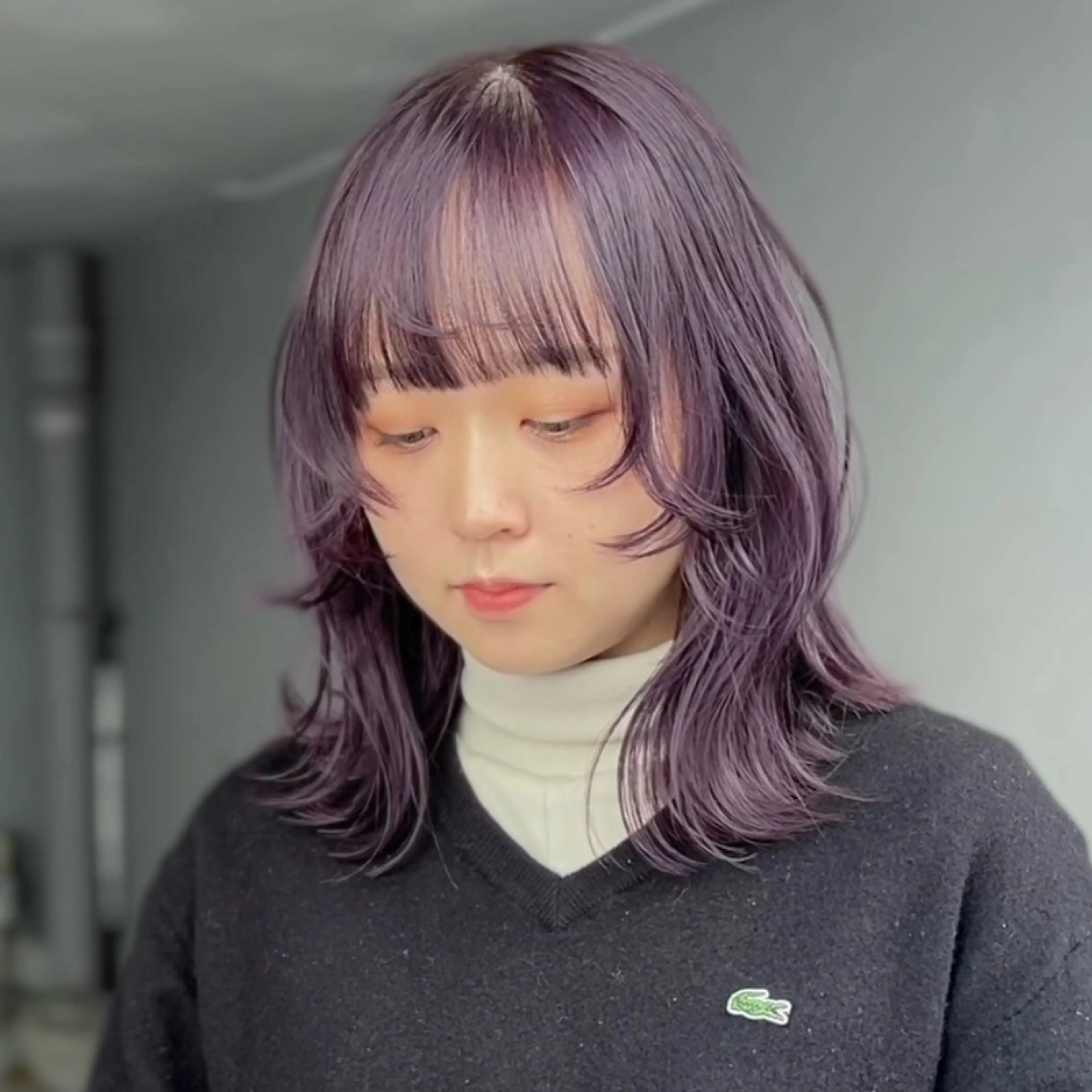 ミディアム カラー バイオレットカラー カット ヘアカラー トリートメント ムラ修正💎 艶髪ハイトーン💎のヘアスタイル