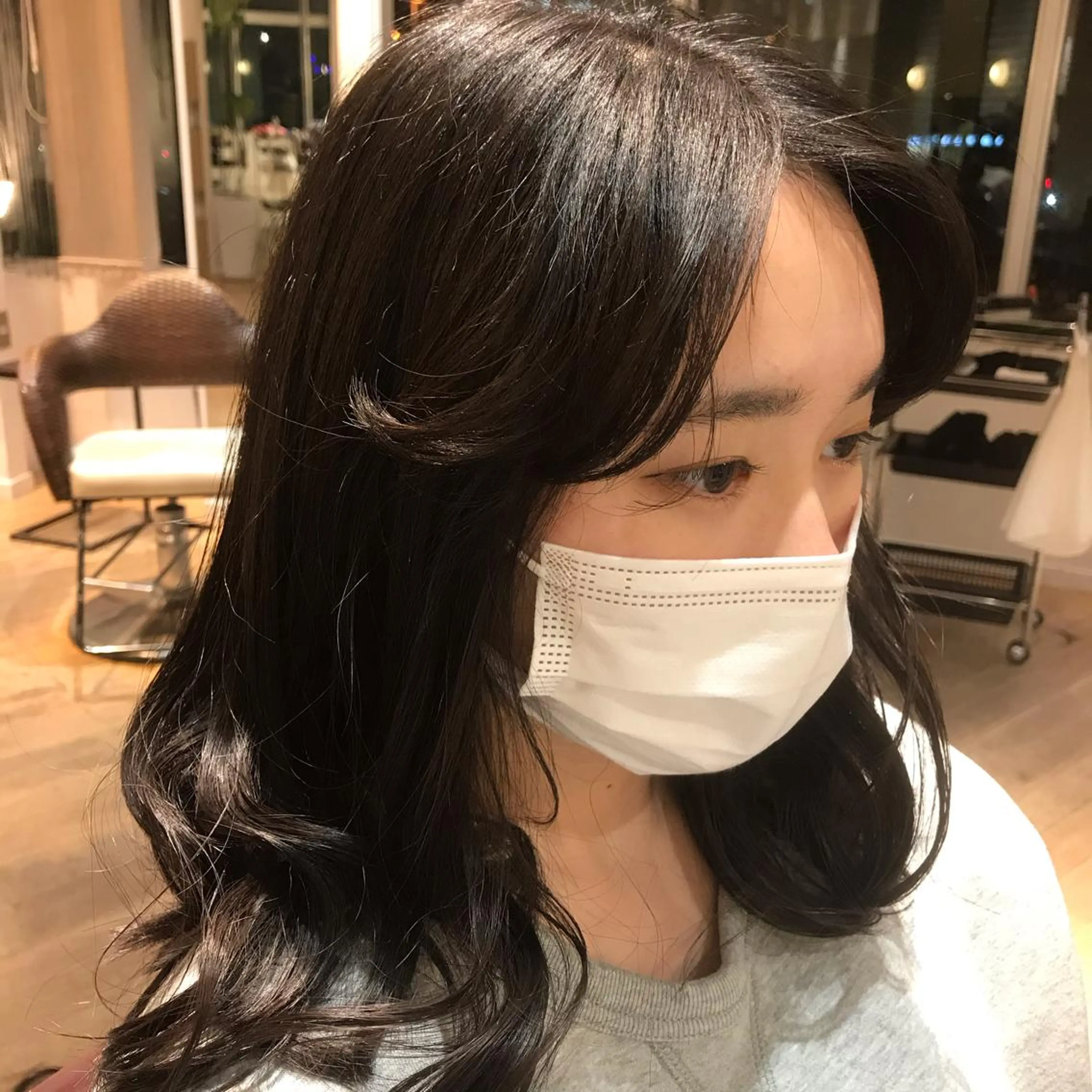 ミディアム 韓国風ヘア BASK.所属・藤野 ひなのヘアスタイル