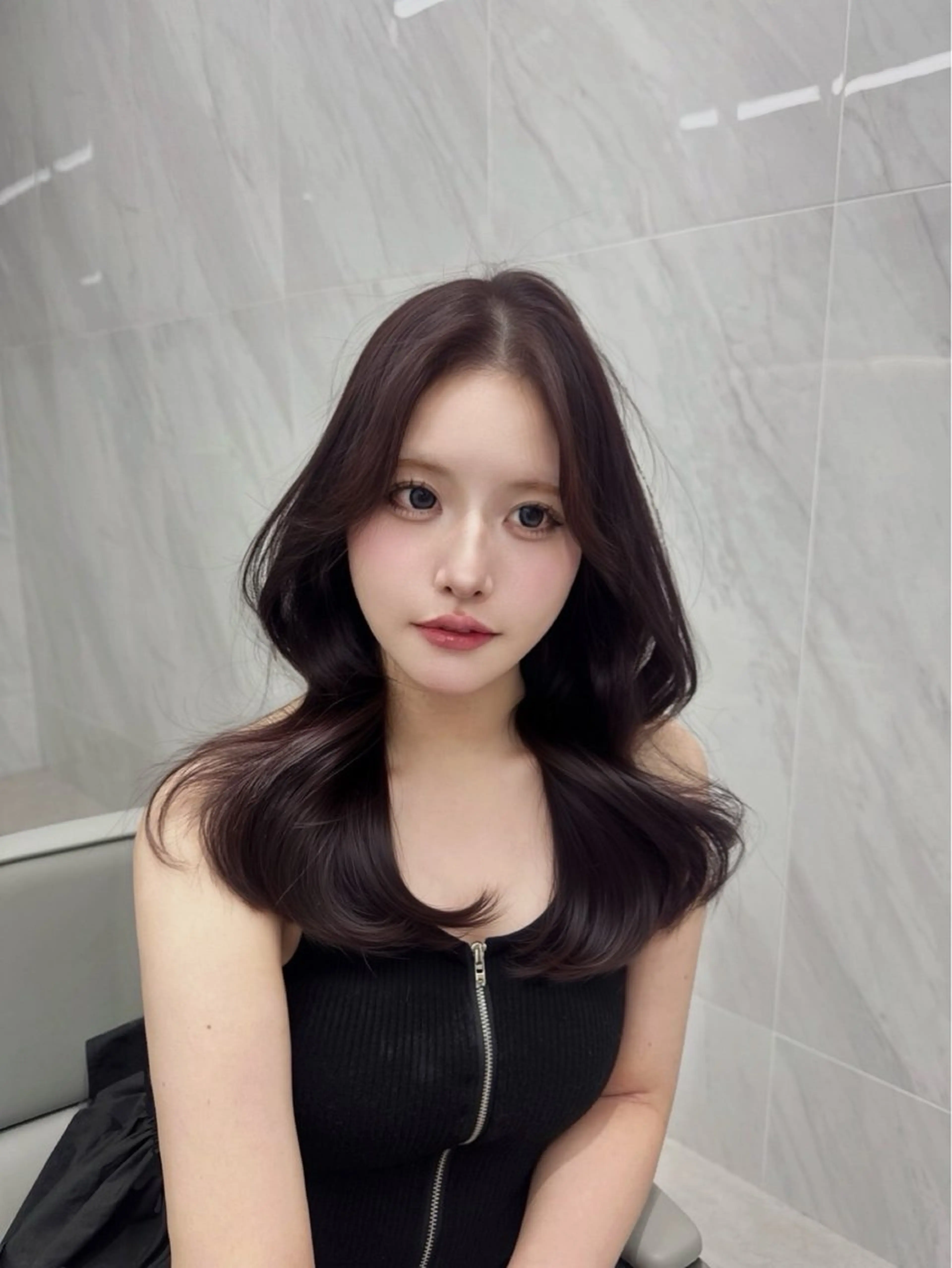 セミロング カラー ヘアアレンジ 韓国風カラー 韓国風ヘア ヘアカラー トリートメント ヘッドスパ ヘアセット 💗うる艶モテ髪 💗髪質改善✨🫧のヘアスタイル