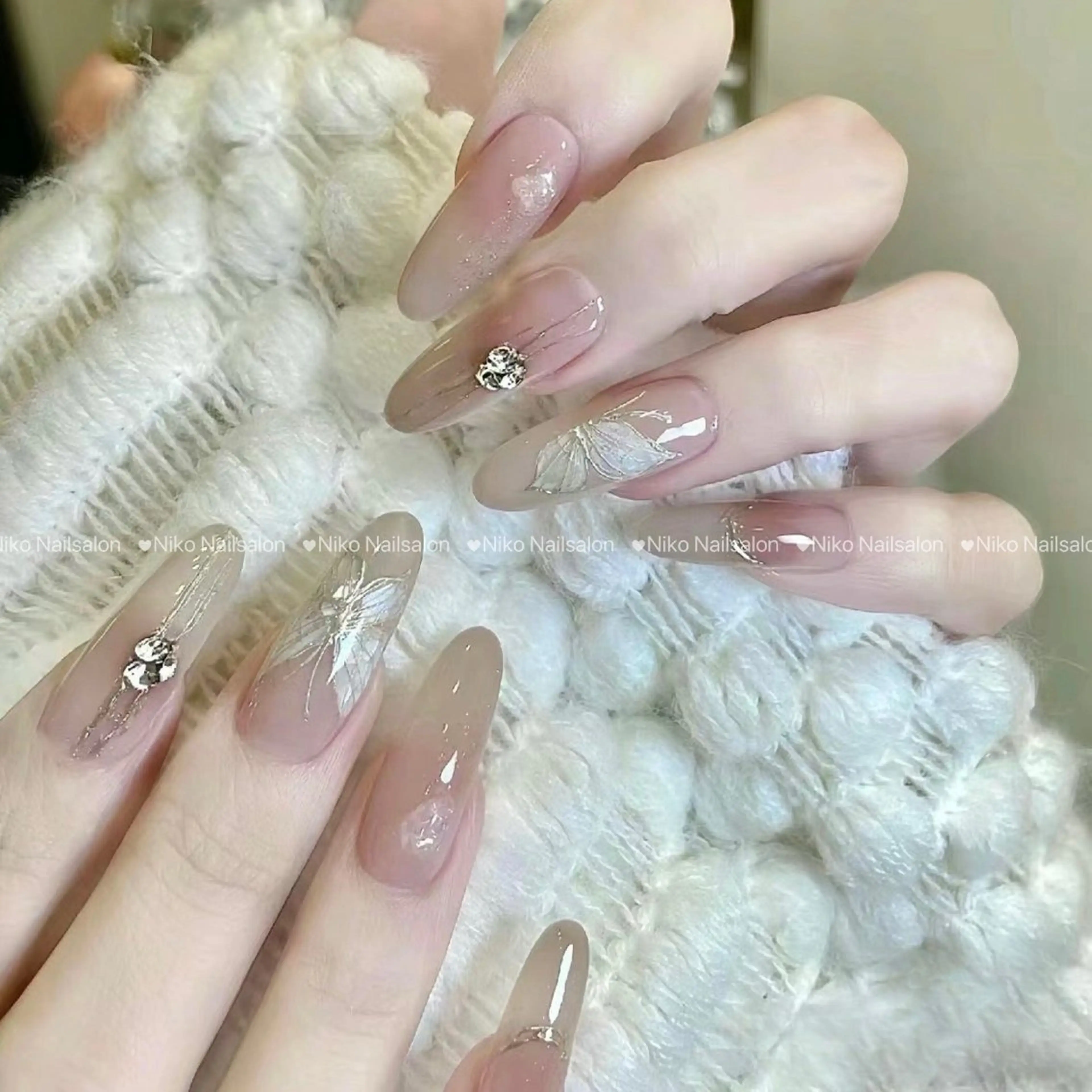 ネイル チークネイル 長さ出し フットネイル フレンチネイル ジェルネイル Niko Nail salon 銀座本店のネイルデザイン