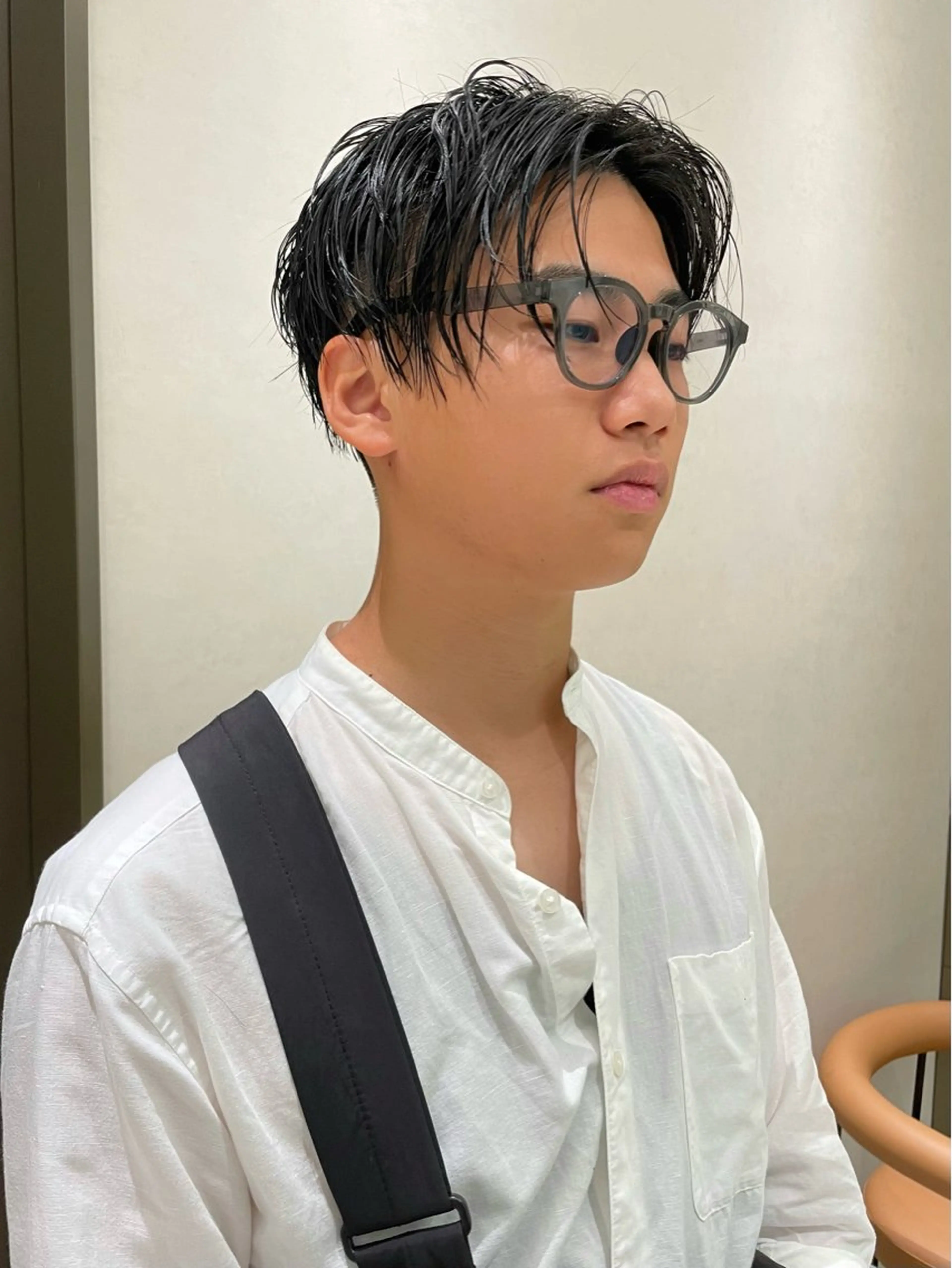 メンズ センターパート マッシュ メンズパーマ カット SAUT銀座所属・石川玲菜/ 髪質改善ボブ/メンズのヘアスタイル