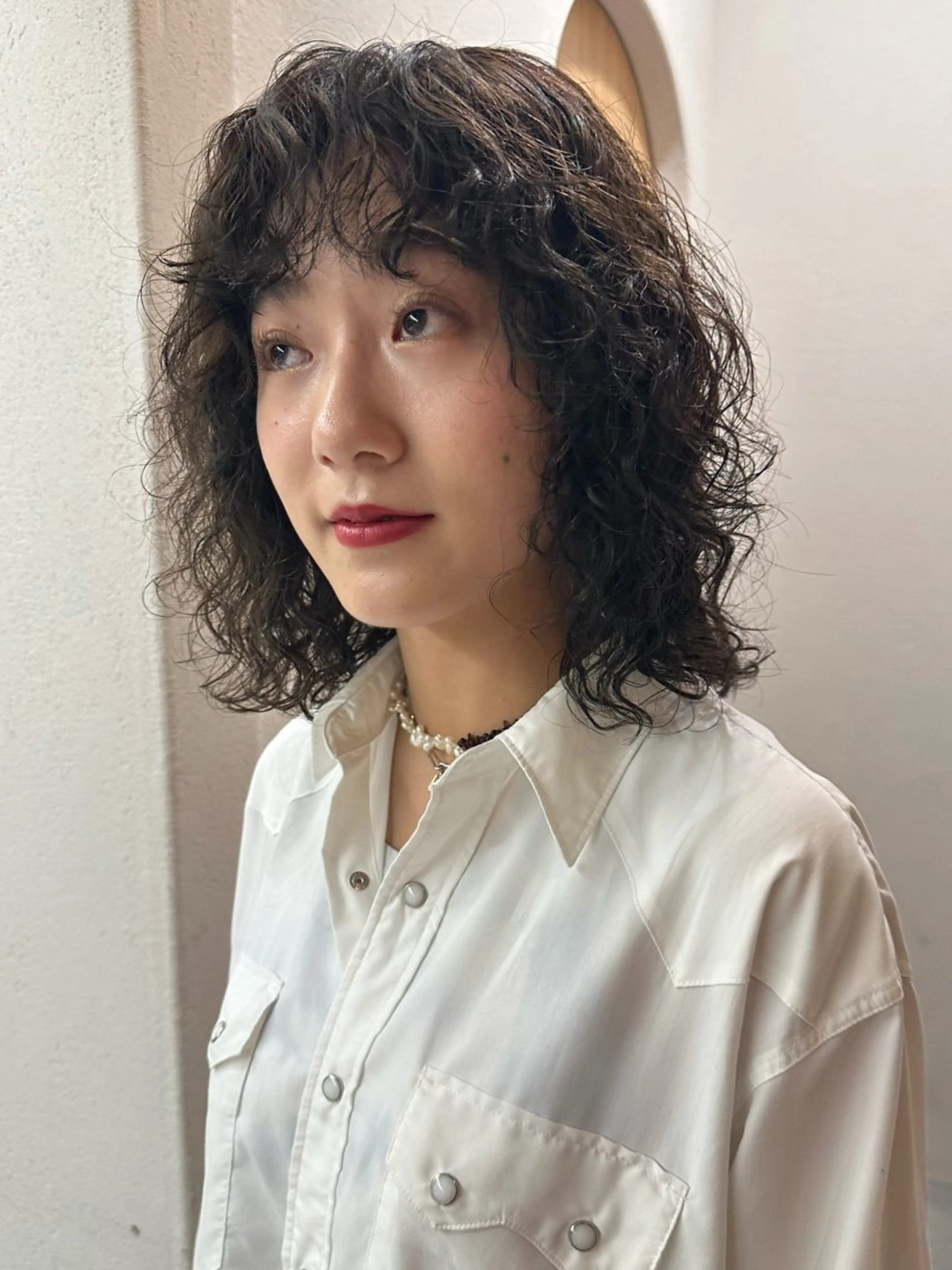 ミディアム パーマ カット パーマ お悩み解決パーマ hana🩰のヘアスタイル
