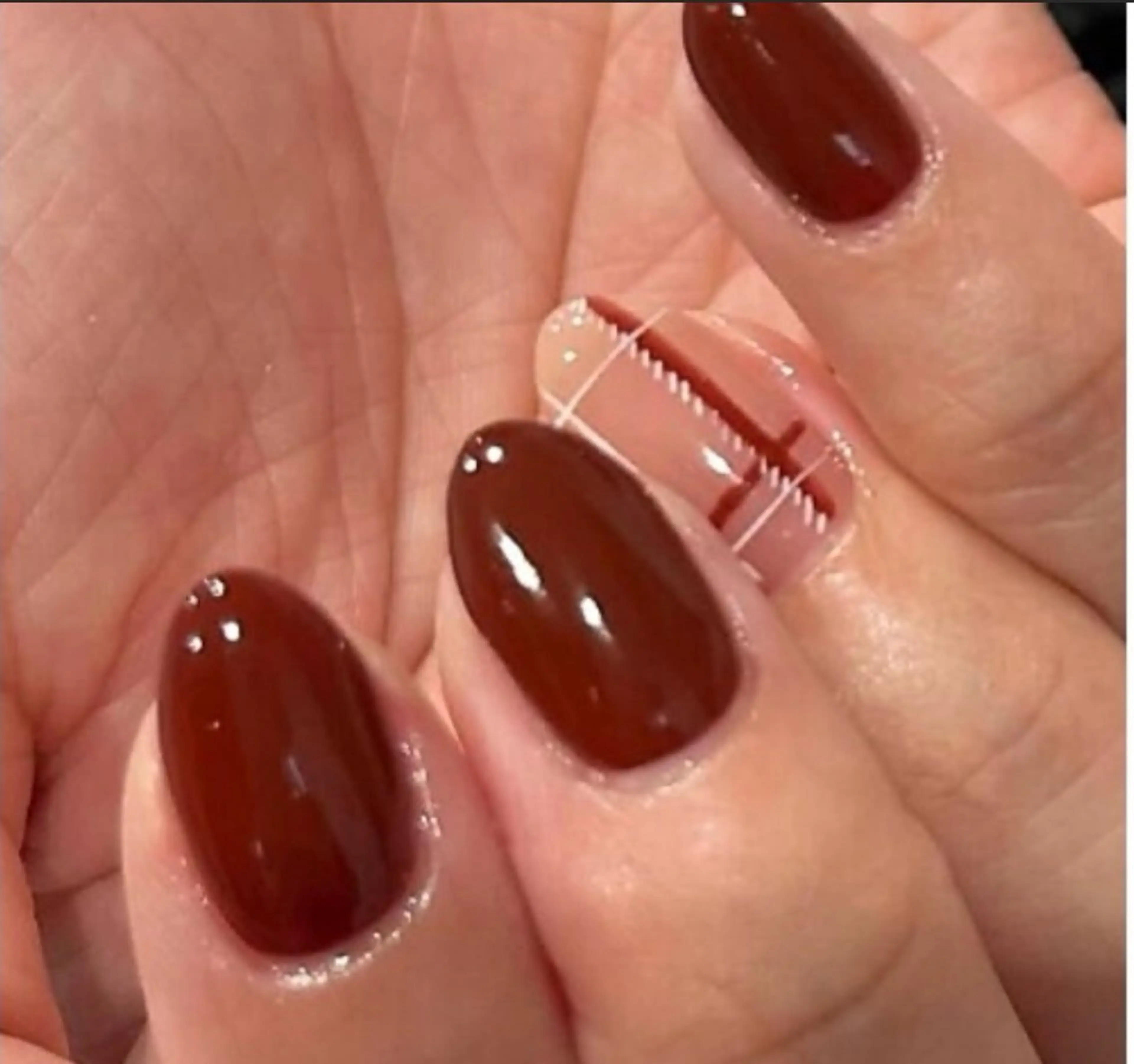 【HAND】ワンカラー＋チェックアート1本¥6800の写真
