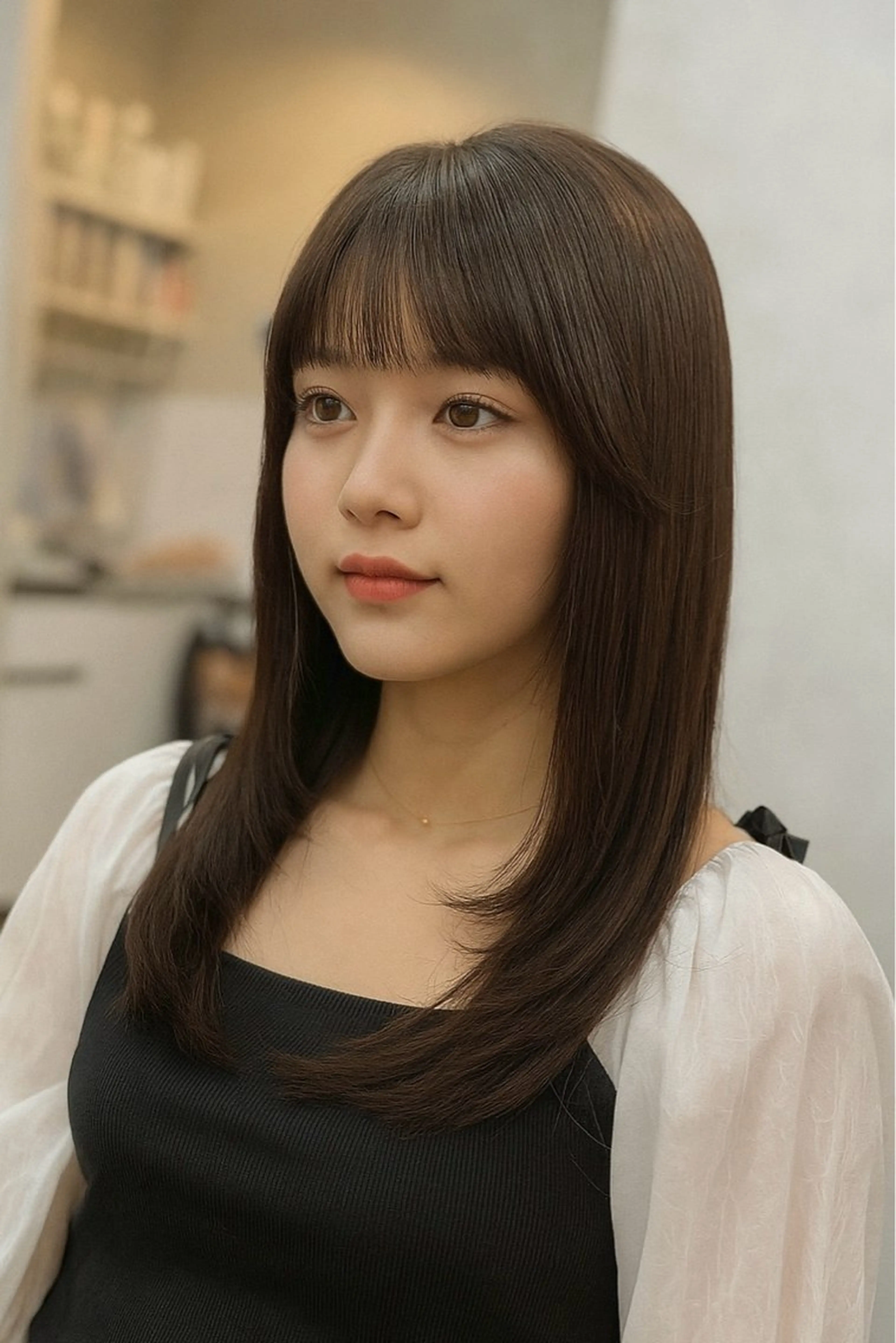 セミロング カット 鎌倉 楓麻のヘアスタイル