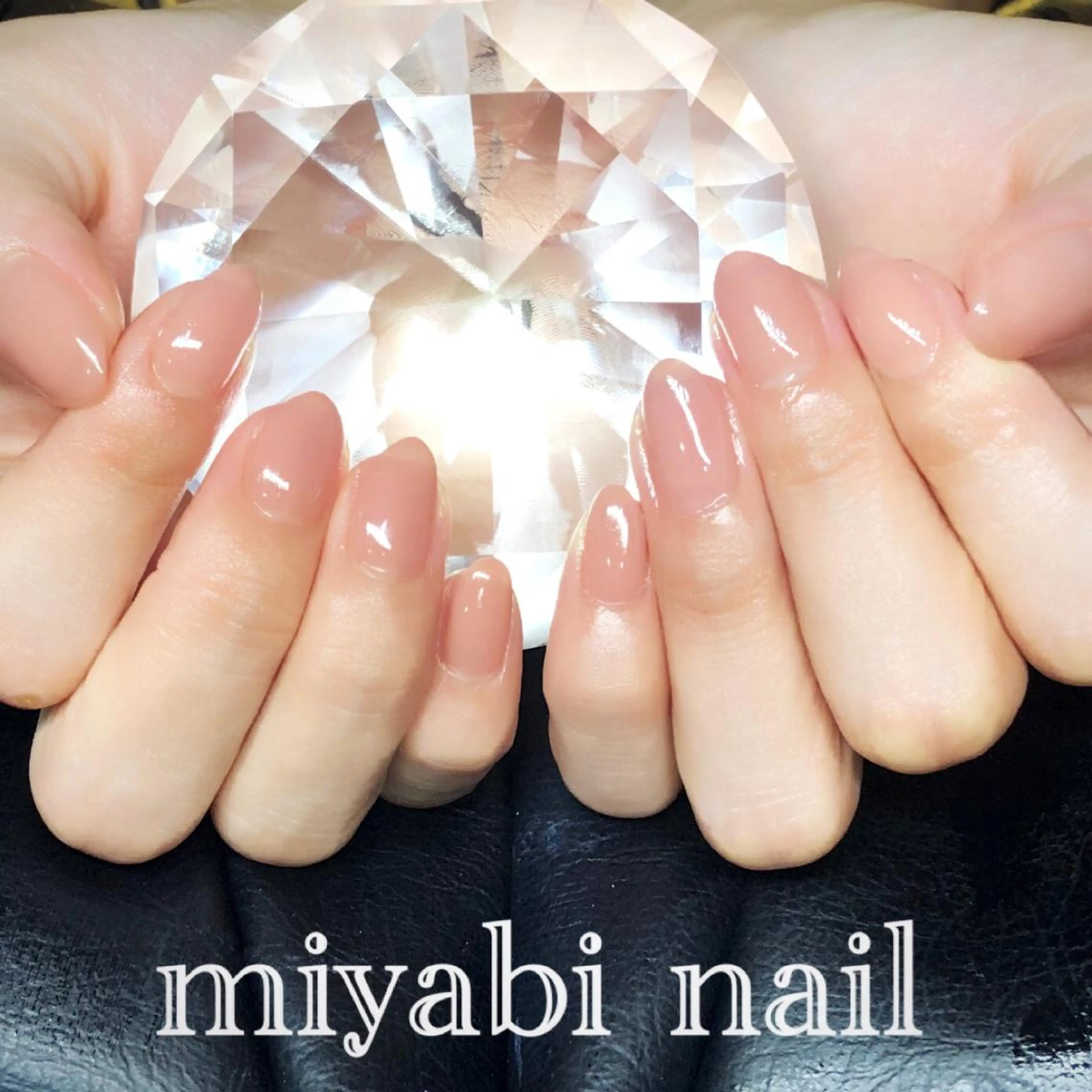 ネイル チークネイル ジェルネイル オフィスネイル シンプルネイル ハンドネイル miyabi nail 桂川駅近くのネイルデザイン