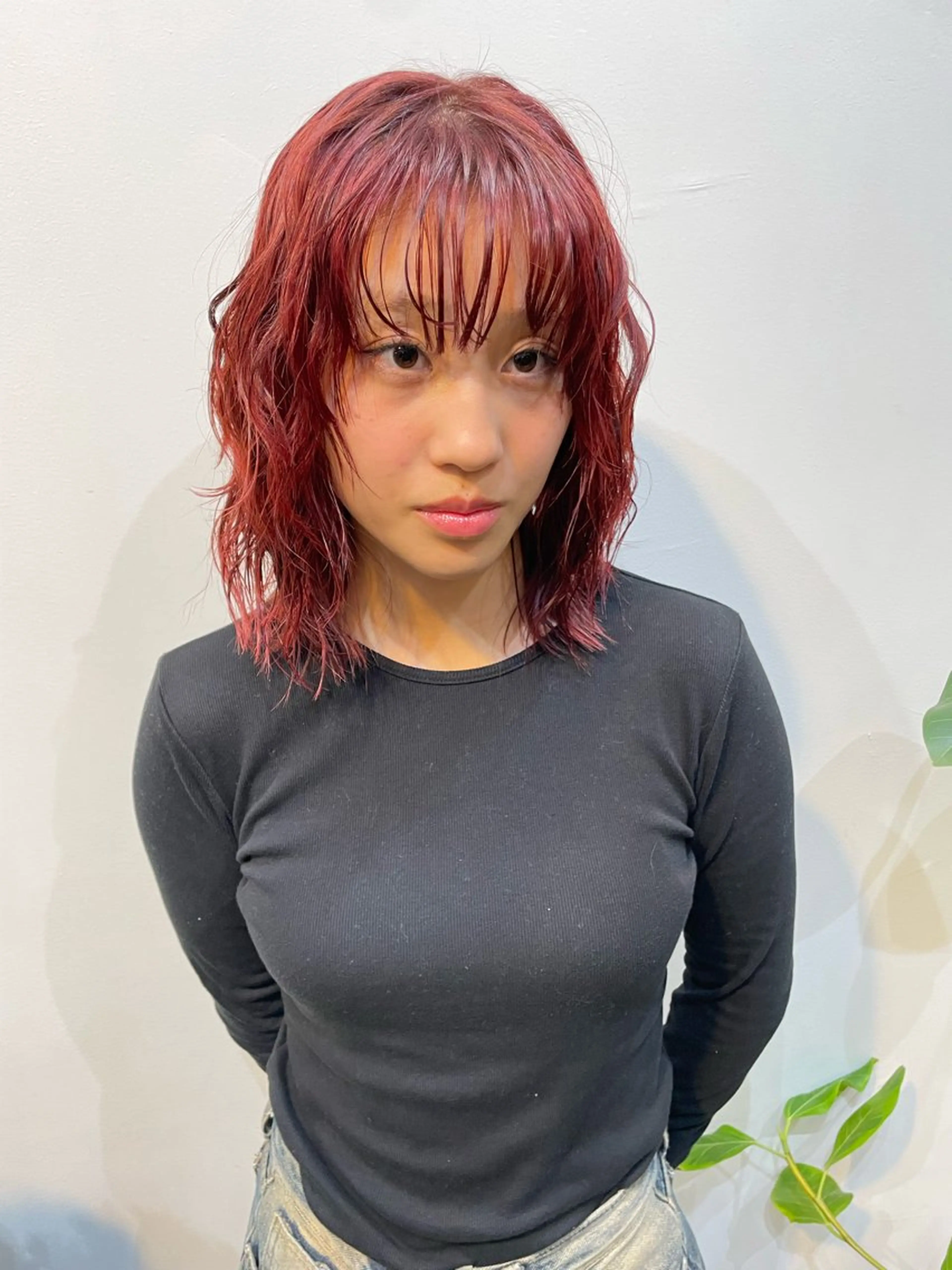 ミディアム カラー パーマ 金尾 凜のヘアスタイル