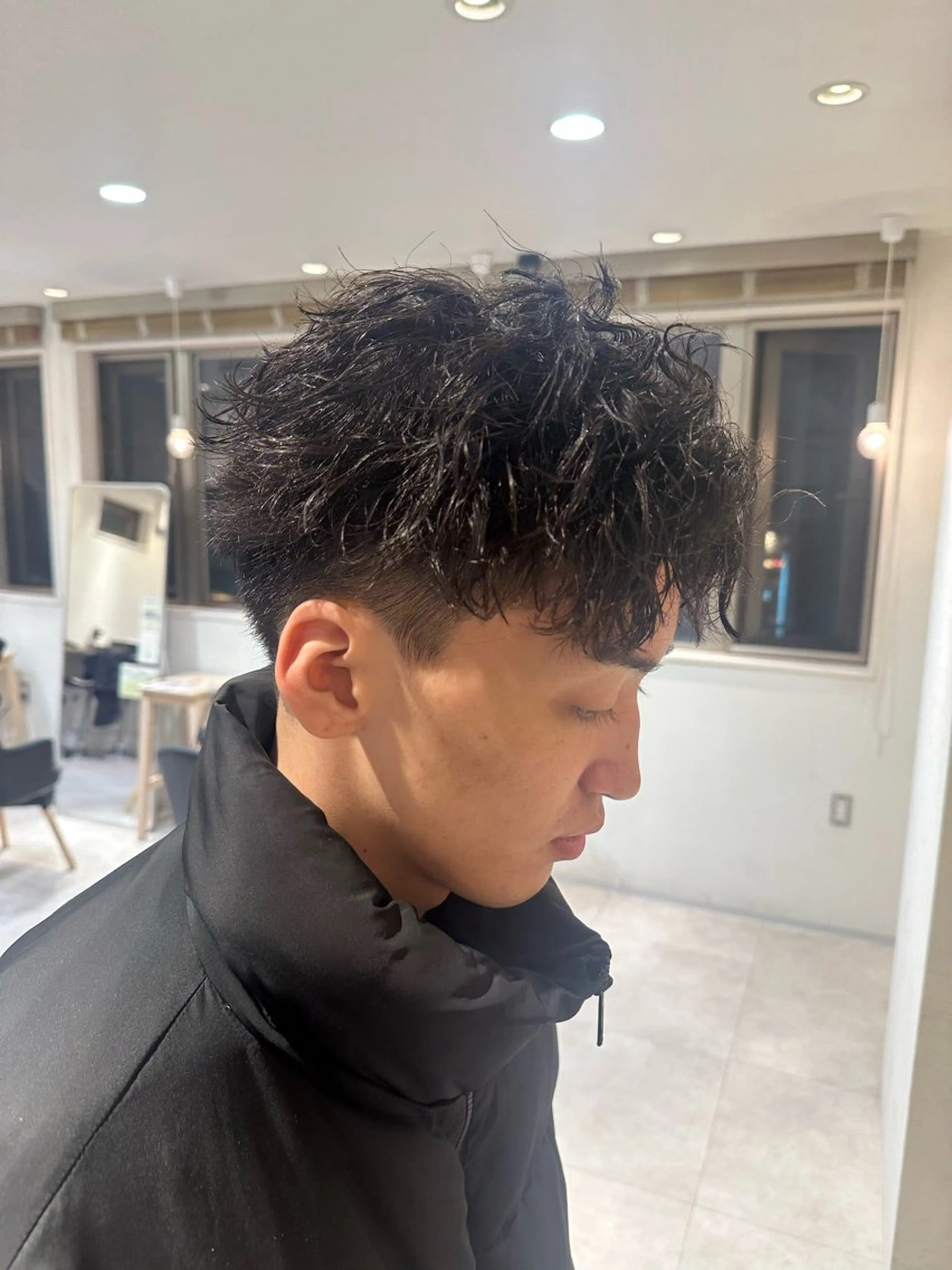 ショート パーマ メンズ アップバング ショートヘア AI TOKYO  men's 横浜所属・【パーマの達人】 💎メンズ特化🔥徹のヘアスタイル