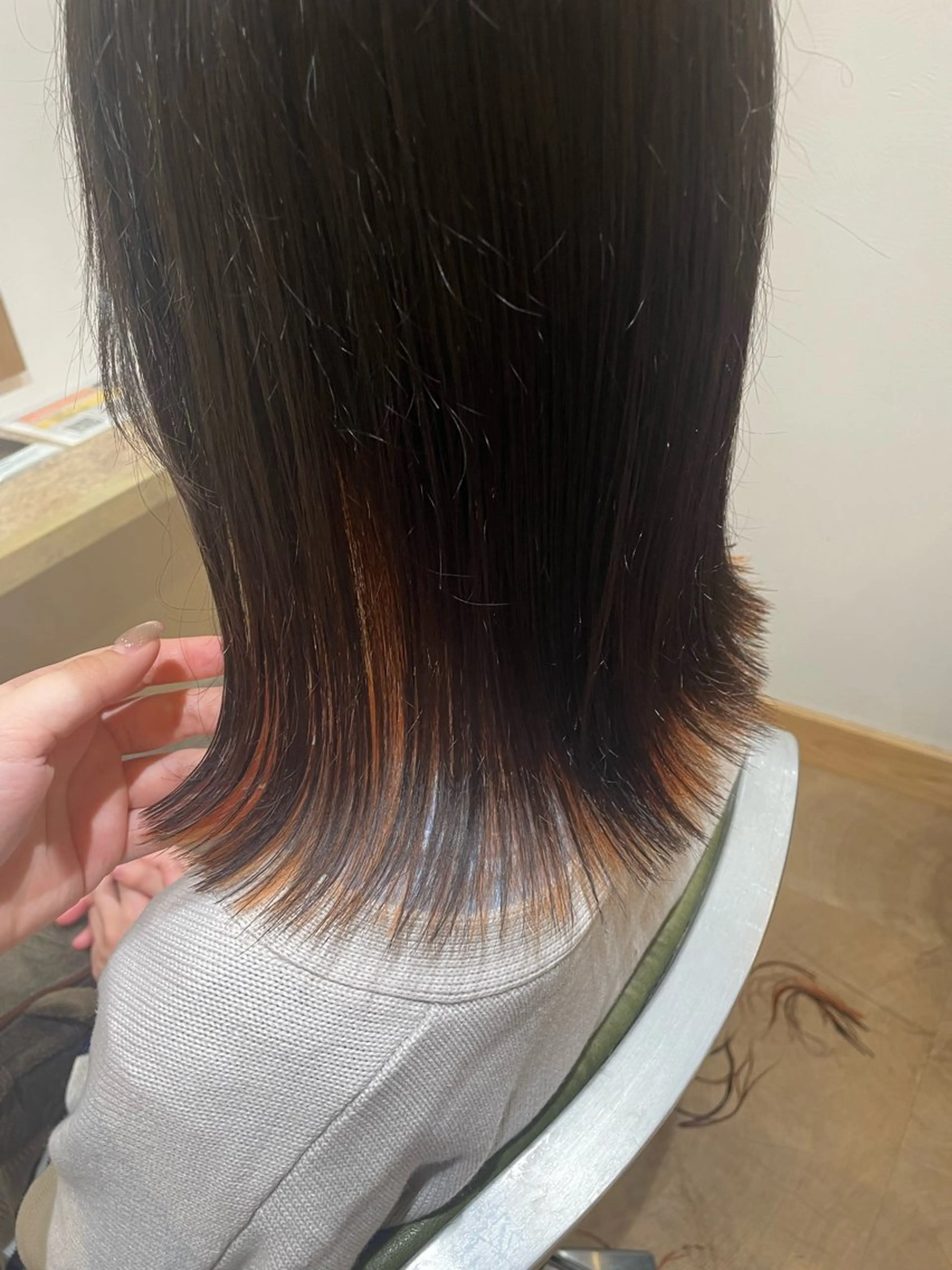 ミディアム カット パーマ 山口里莉 /ブリーチカラーのヘアスタイル
