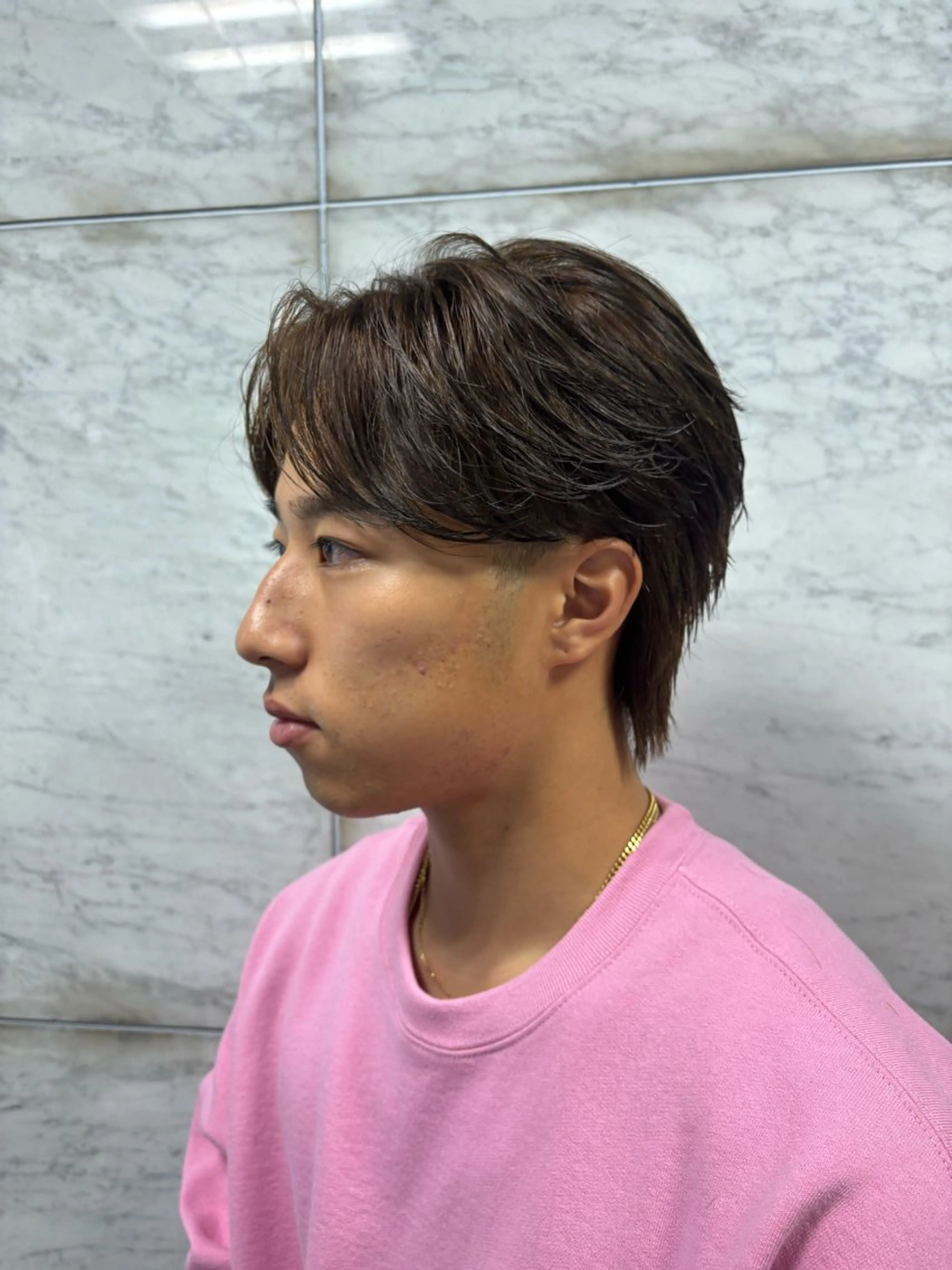 カラー パーマ メンズ メンズブリーチ フェザーパーマ メンズパーマ ブリーチ 透明感カラー カット ヘアカラー 店長/フェザーパーマ メンズ/川尻周平のヘアスタイル