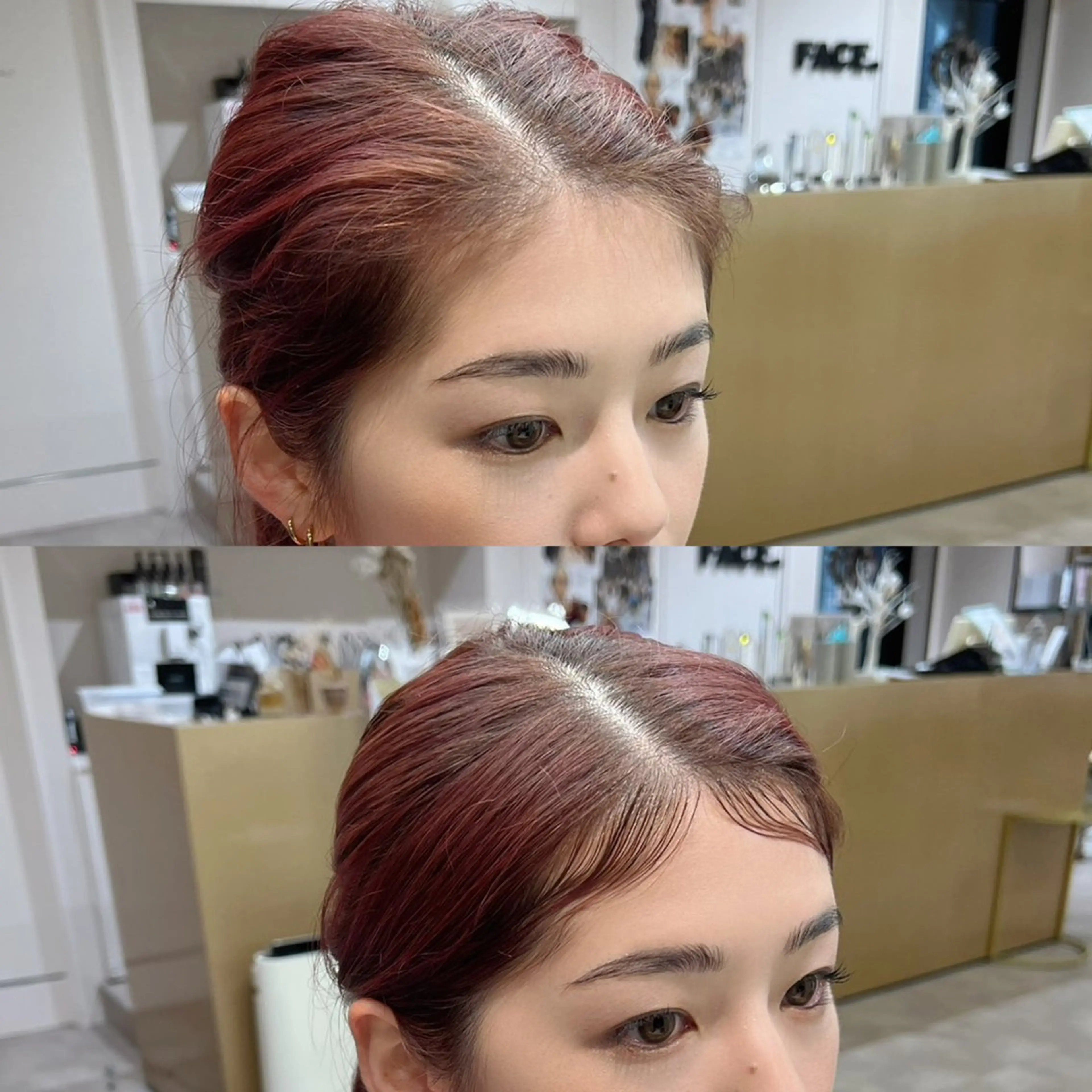 ミディアム パーマ 韓国風ヘア 小顔カット チャンモリパーマ 野町好花 レイヤー/パーマのヘアスタイル