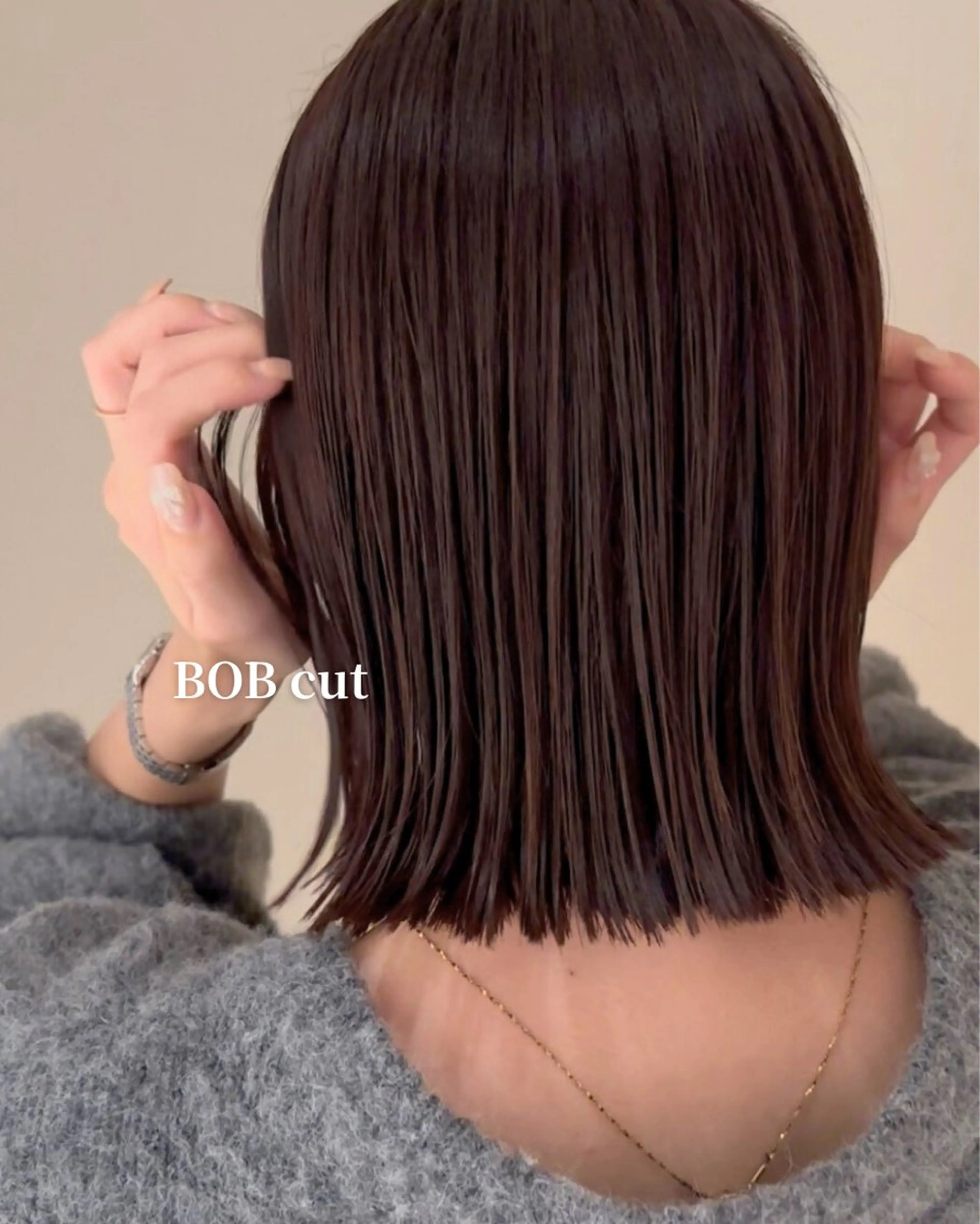 ミディアム カット ヘアカラー 切りっぱなしボブ /銀座/ケンタロウのヘアスタイル