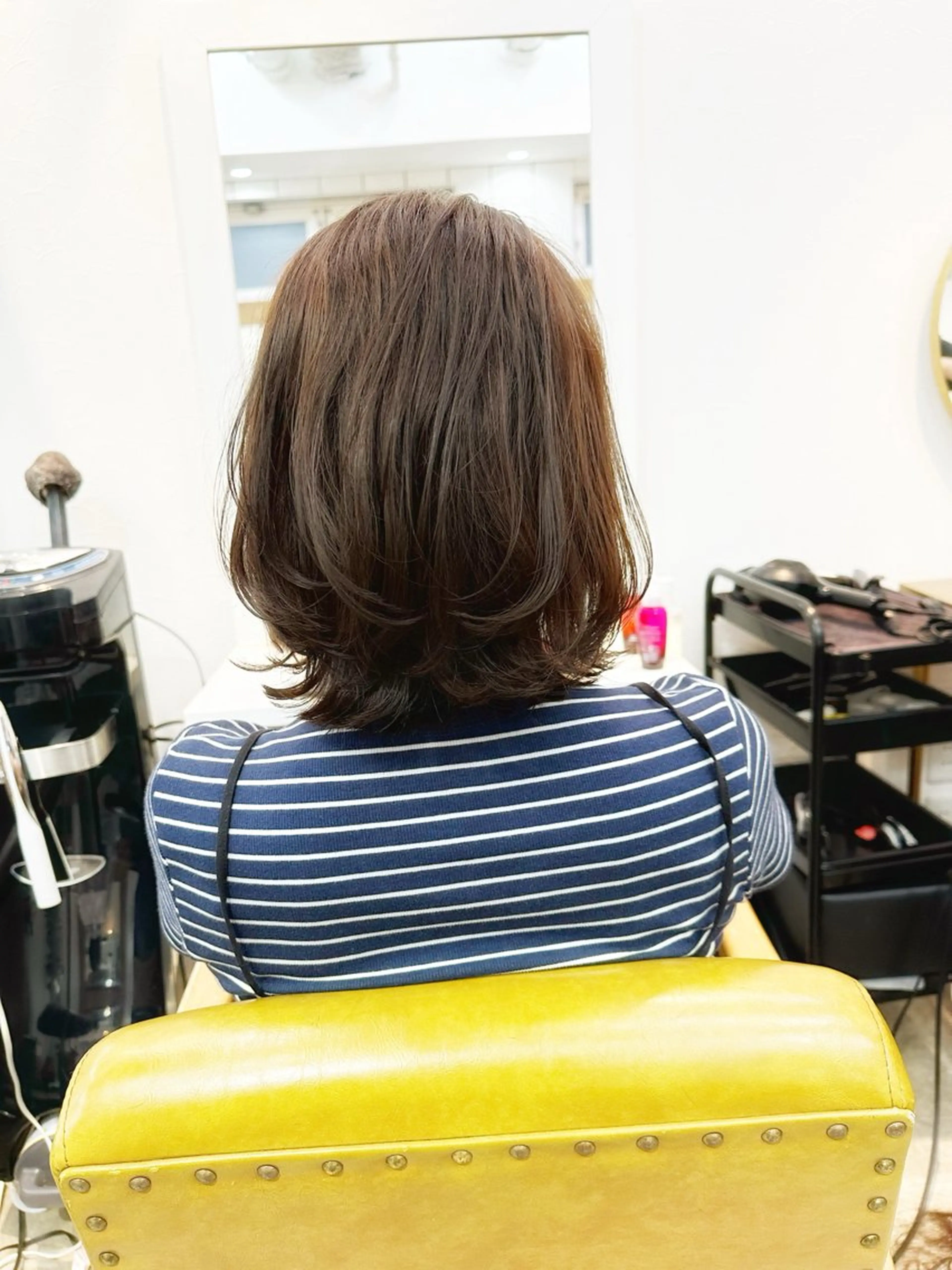 ミディアム カラー ショートボブ ボブ くせ毛 カット ヘアカラー トリートメント newline銀座所属・銀座ショート/ 大人ショート/金子涼のヘアスタイル