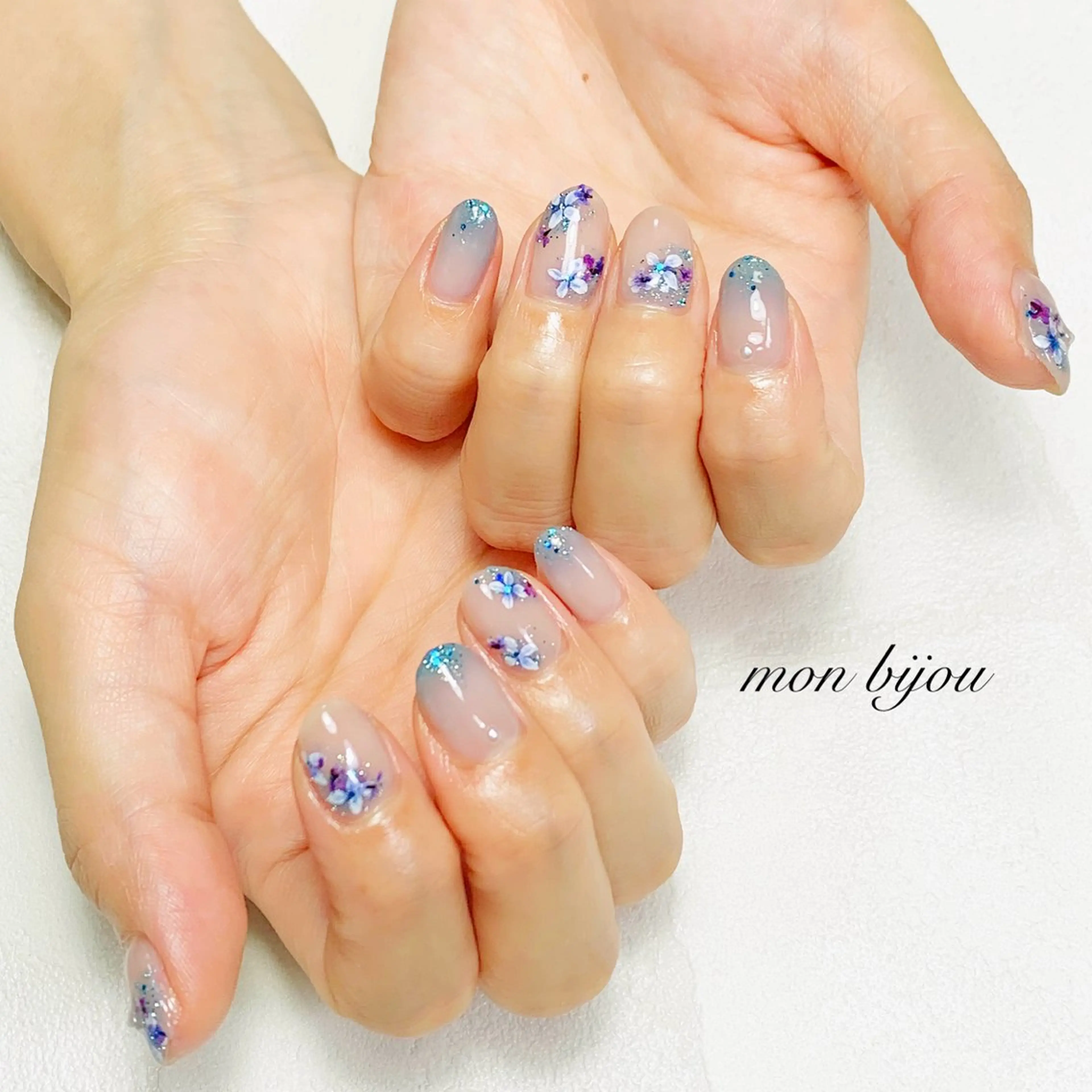ネイル アートネイル フラワーネイル ハンドネイル ハンドケア mon bijou 坪井のネイルデザイン