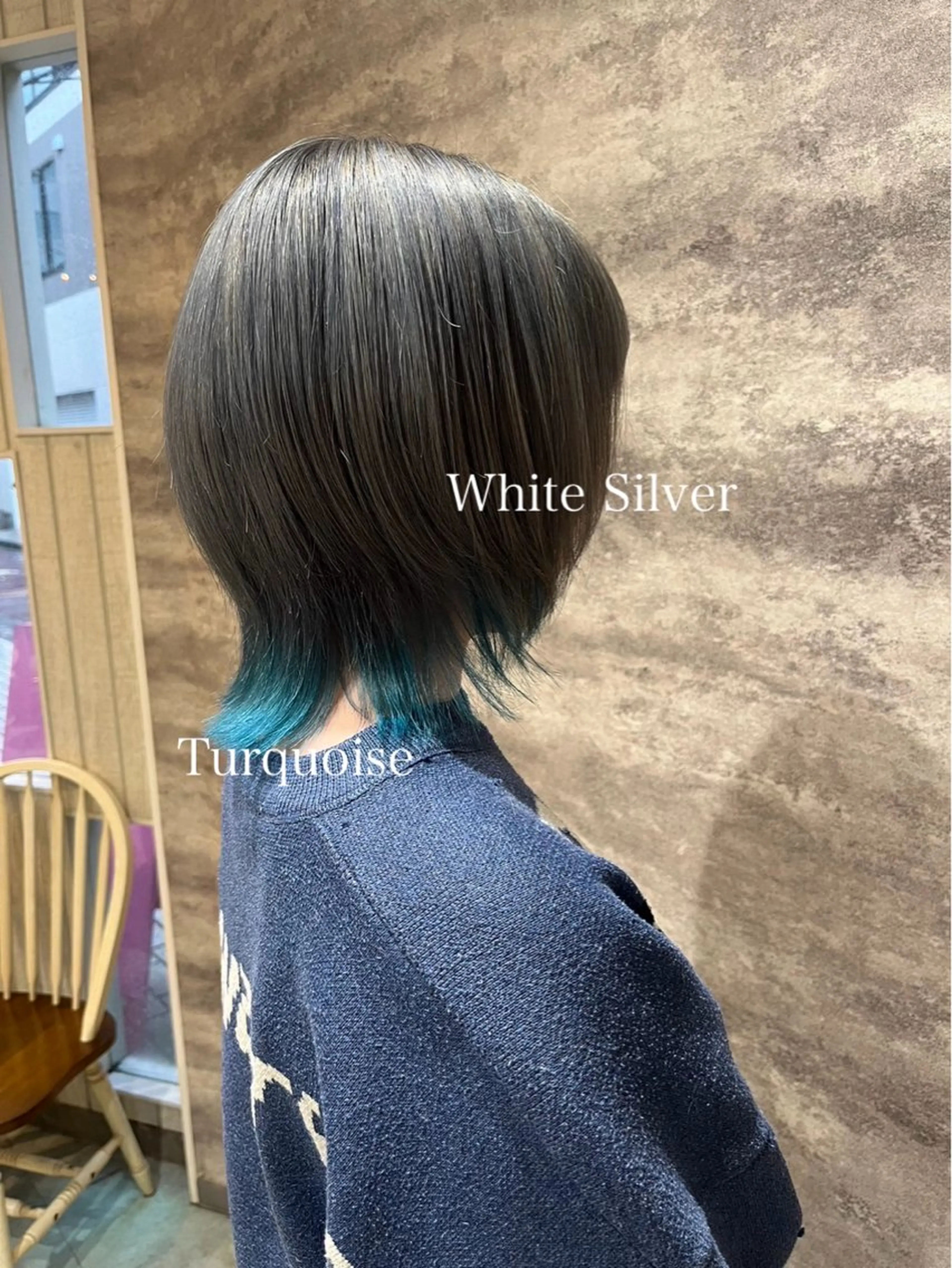 ミディアム カラー ベージュカラー ブリーチ ブルーカラー ダブルカラー グラデーションカラー 💈Blanco💈 カラー&ケア🌈のヘアスタイル