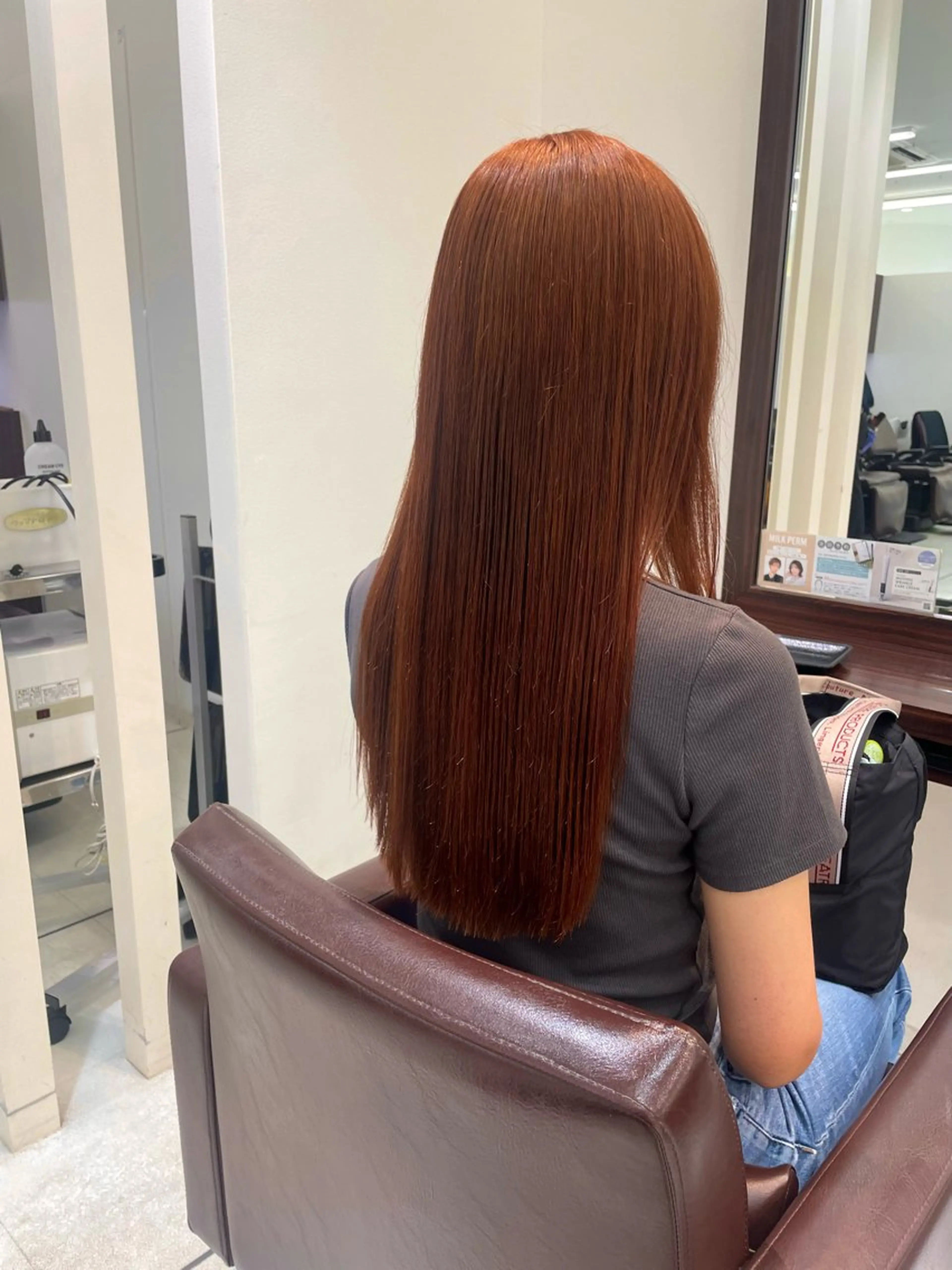 ロング カラー ブリーチ ブラウンカラー ダブルカラー ブリーチなしカラー オレンジ カット ヘアカラー トリートメント TAYA千葉そごう店所属・【千葉駅南口歩1分】 MAKAのヘアスタイル