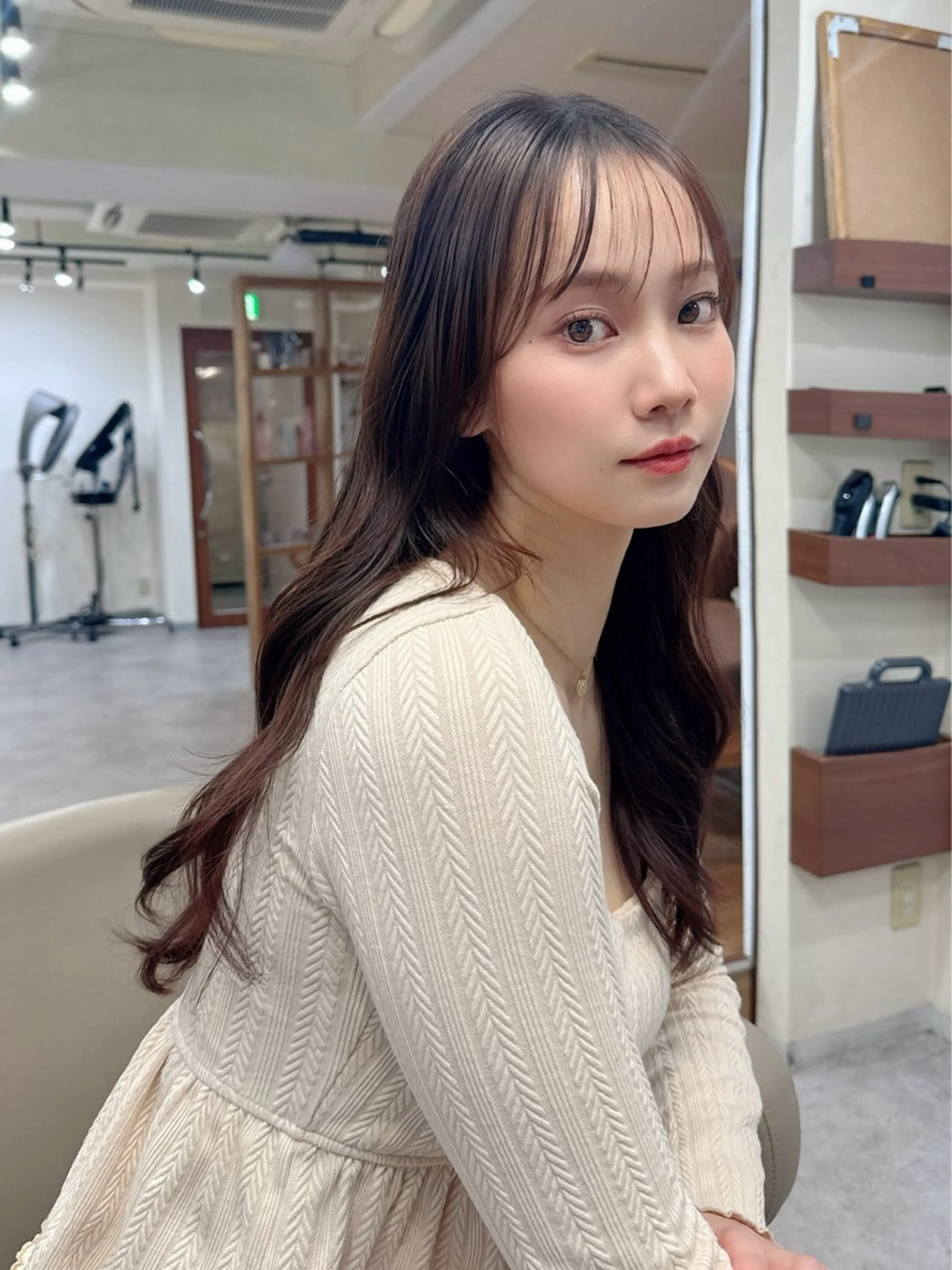 ロング パーマ カット パーマ 韓国風パーマ/耳つぼ ヘアセット/みづきのヘアスタイル