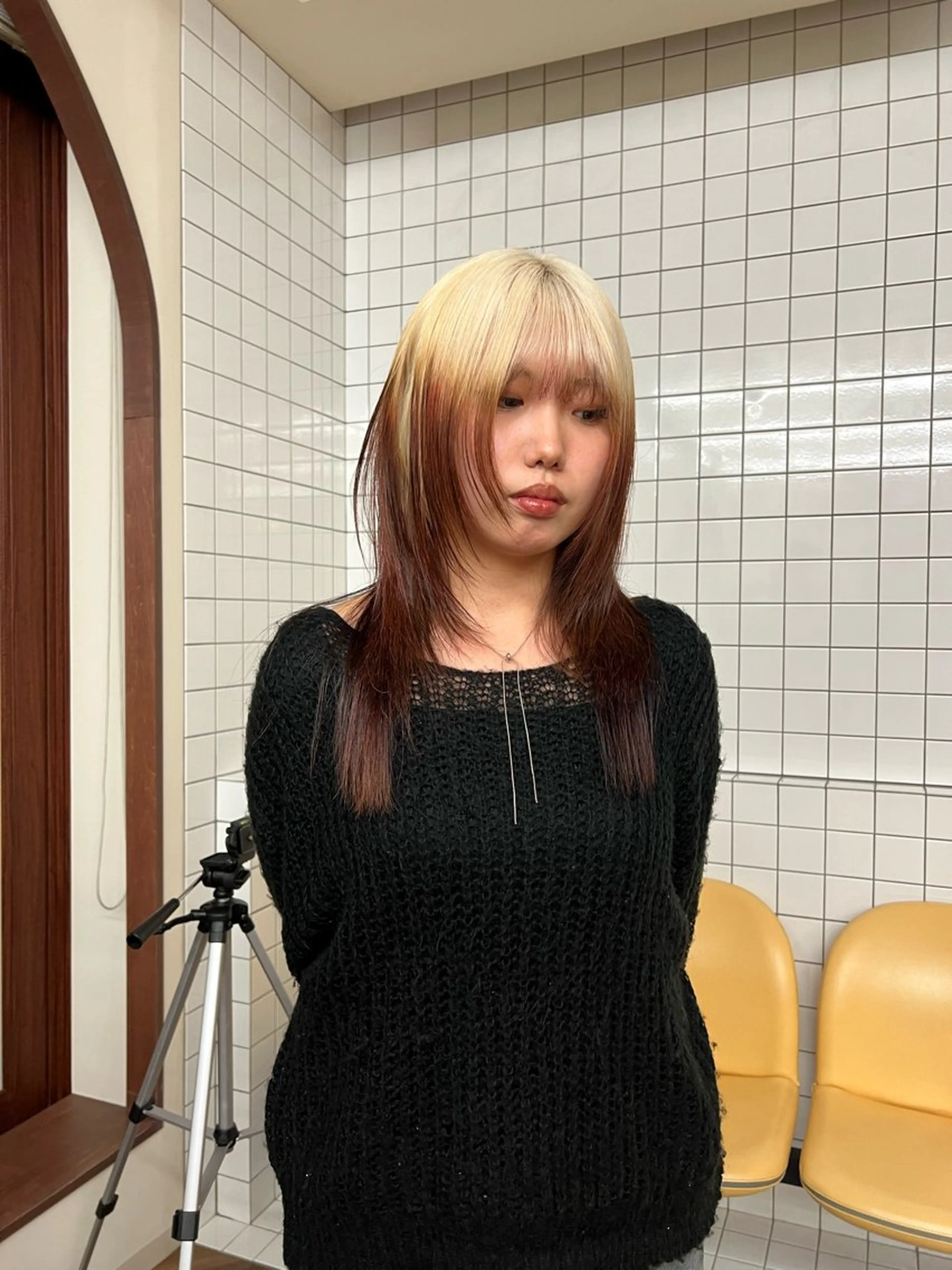 ミディアム カラー ブリーチ ケアブリーチ ダブルカラー ハイトーンカラー ボブ ヘアカラー トリートメント ヘアセット ニュアンスレイヤー ハイトーンカラーのヘアスタイル