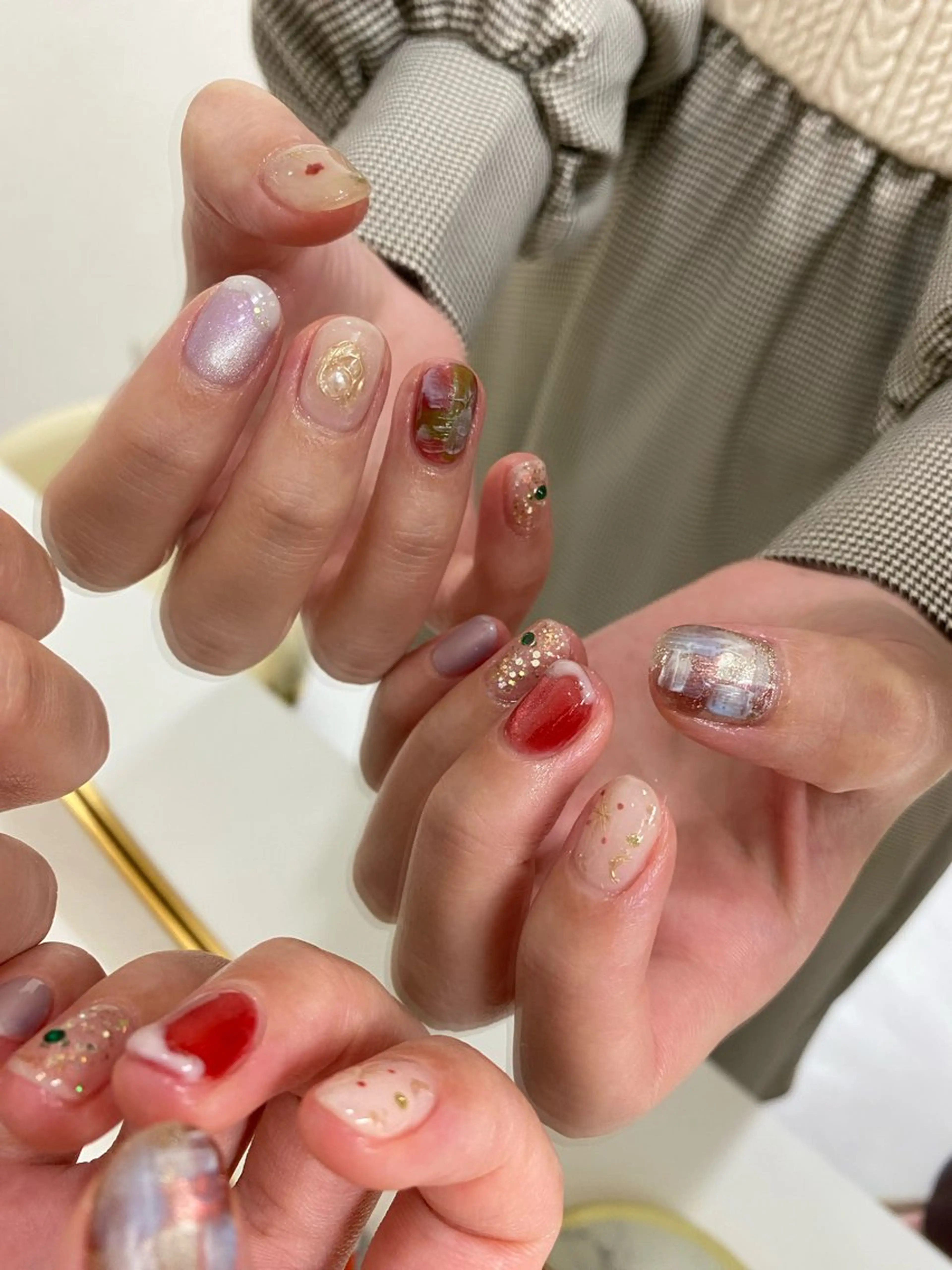 ネイル ジェルネイル マグネットネイル 持ち込み ニュアンスネイル ワンカラーネイル ハンドネイル 草加ニュアンスネイル 🌚hersのネイルデザイン