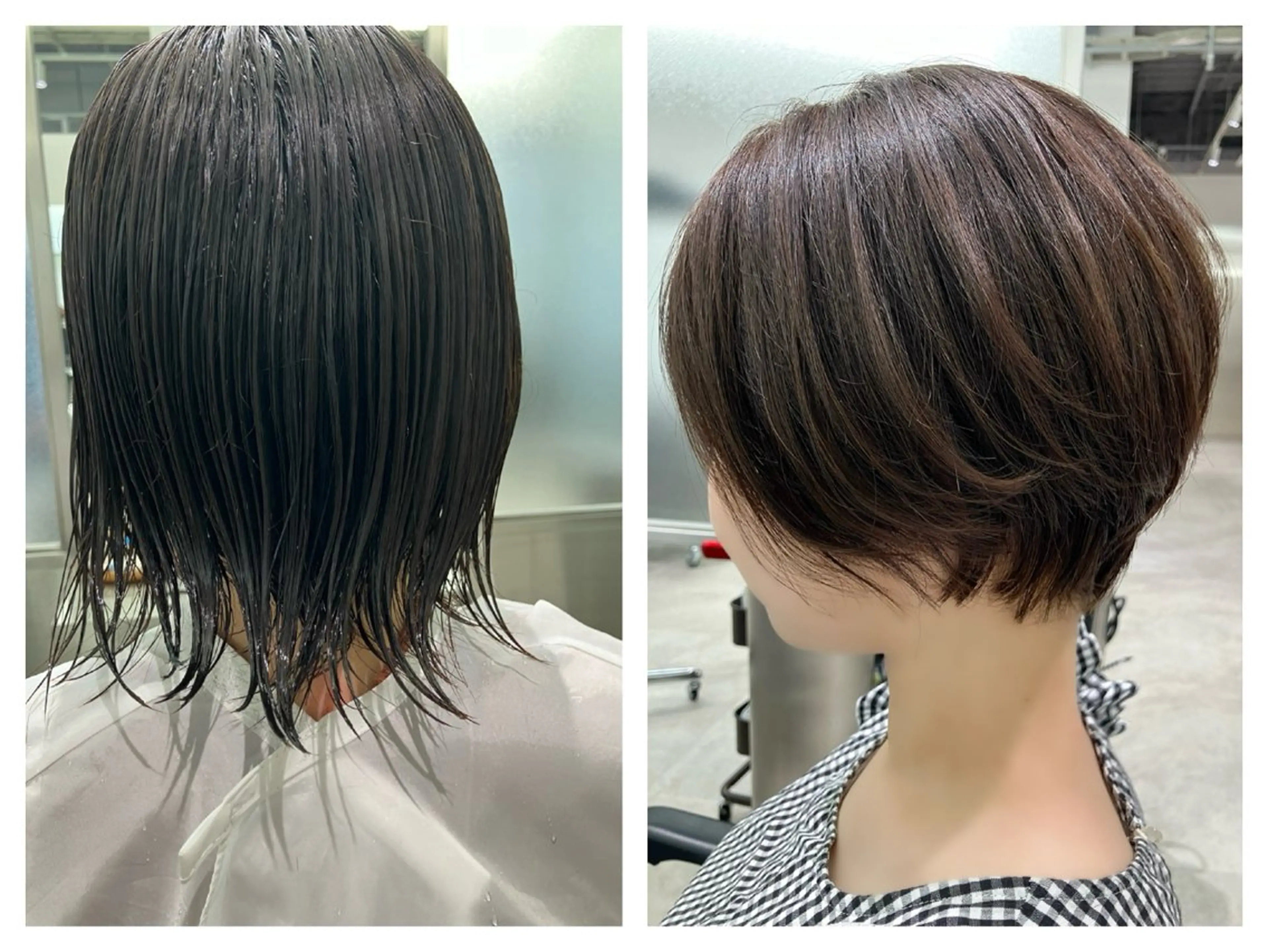 ショート カラー 丸みショート ブリーチ 透明感カラー ブリーチなしカラー ショートヘア カット ヘアカラー トリートメント GOTODAY シェアサロン梅田NU茶屋町店所属・髪質改善、縮毛矯正 水素カラー/みほのヘアスタイル