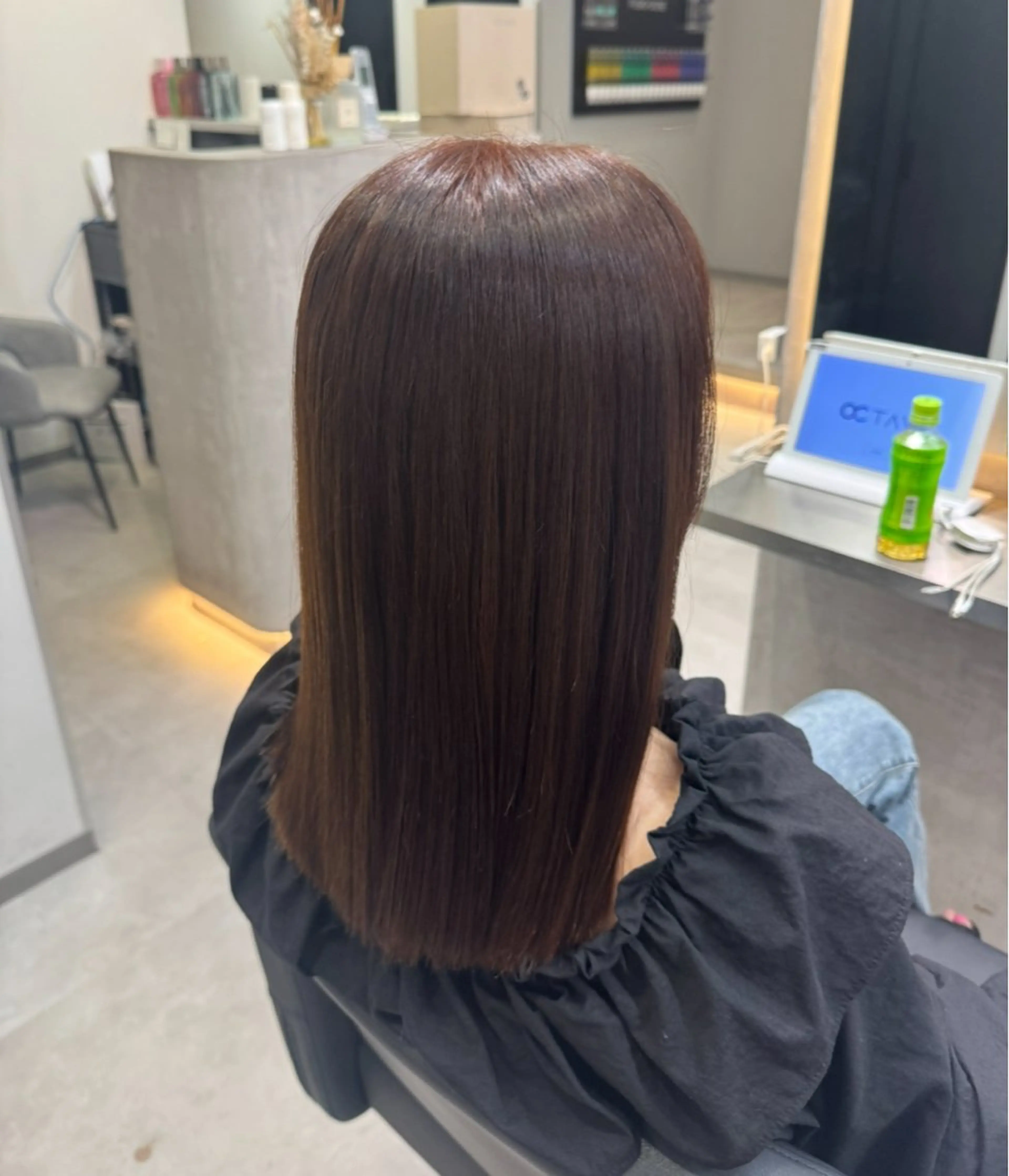ワンカラー＋2stepトリートメント＋コテ巻き仕上げの写真