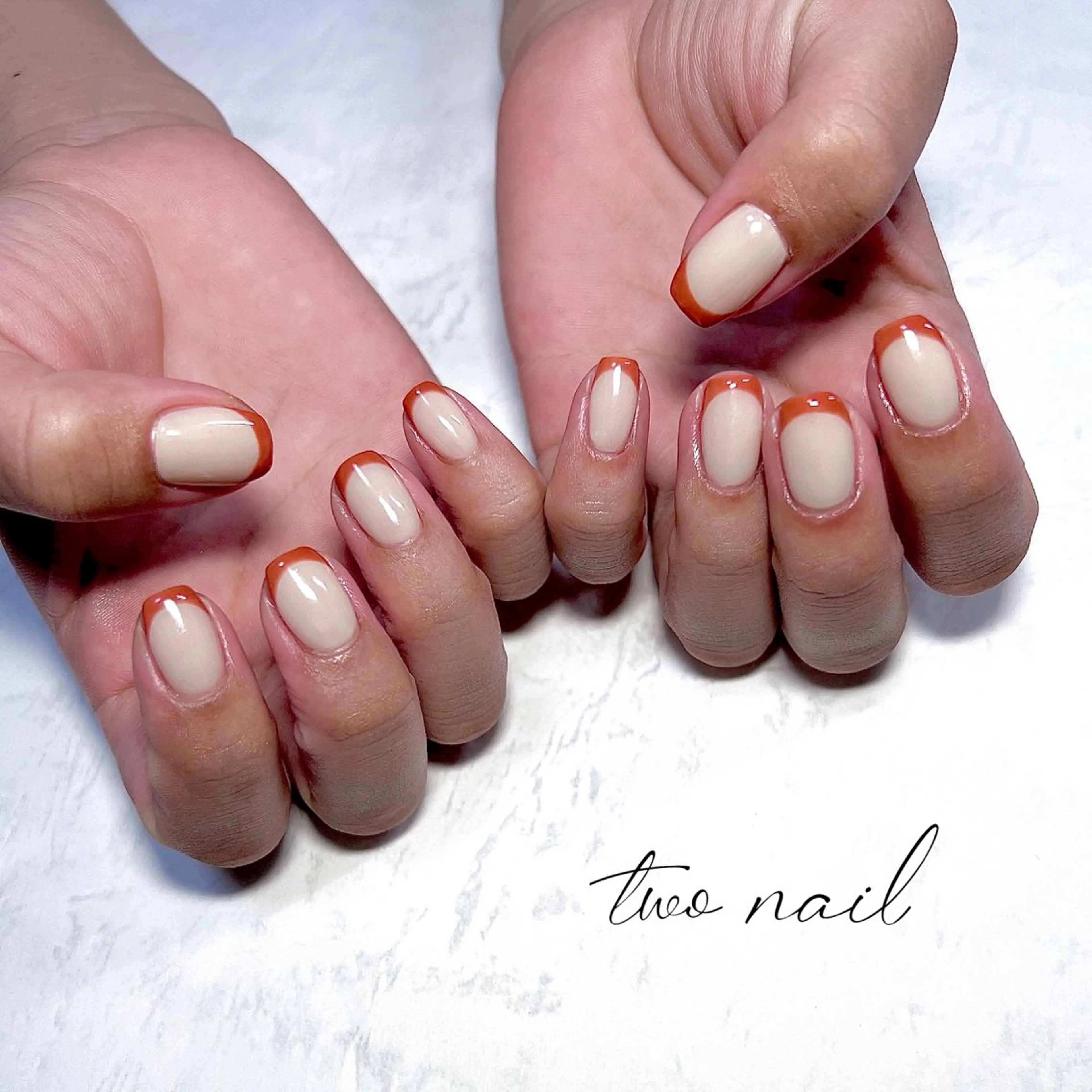 ネイル アートネイル フットネイル ハート ニュアンスネイル ホワイト two nailのネイルデザイン