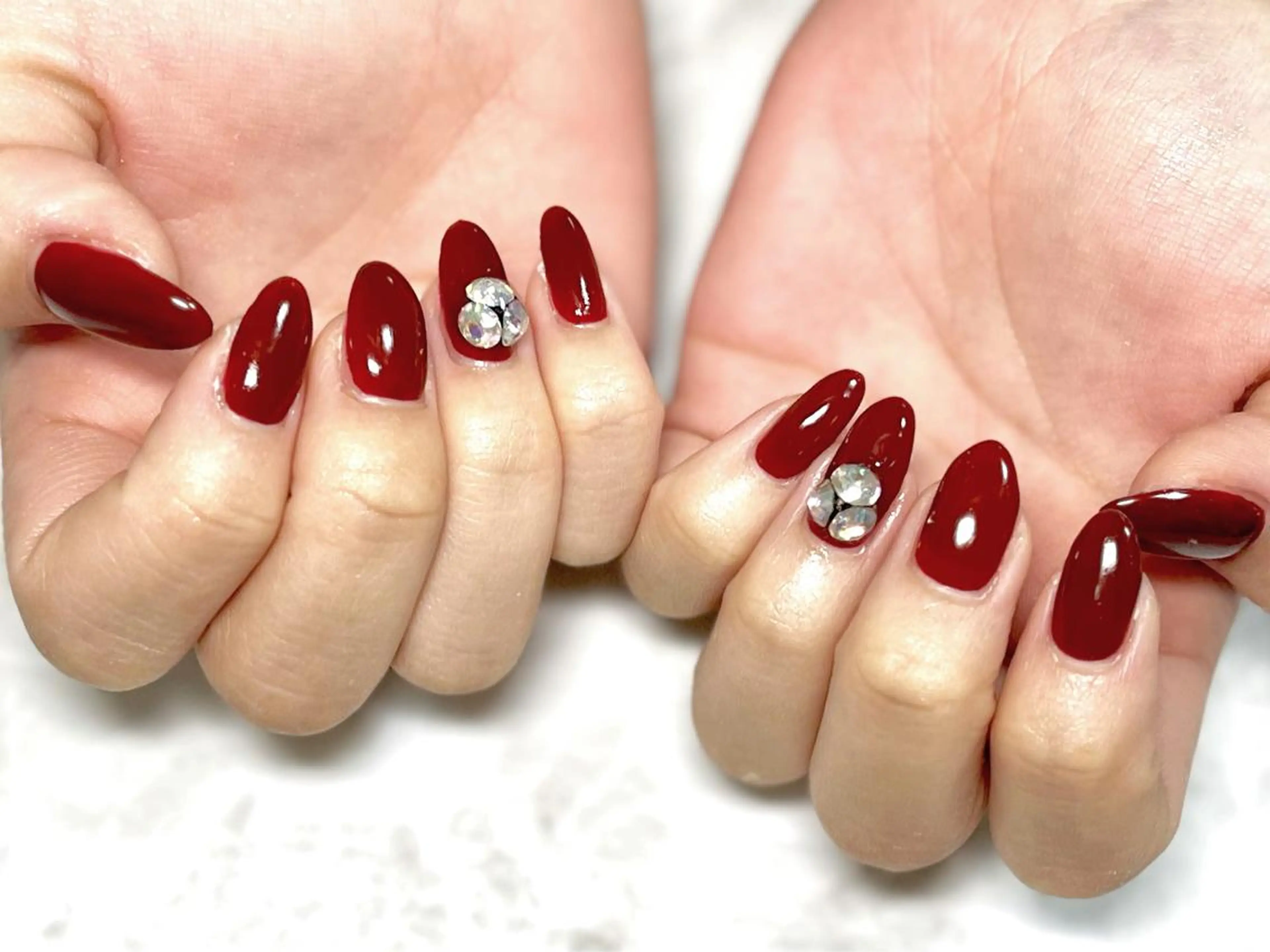 ネイル ボルドー フットネイル ニュアンスネイル シンプルネイル 春ネイル ハンドネイル ネイル フフラ所属・nail fufla ♡yamane♡のネイルデザイン