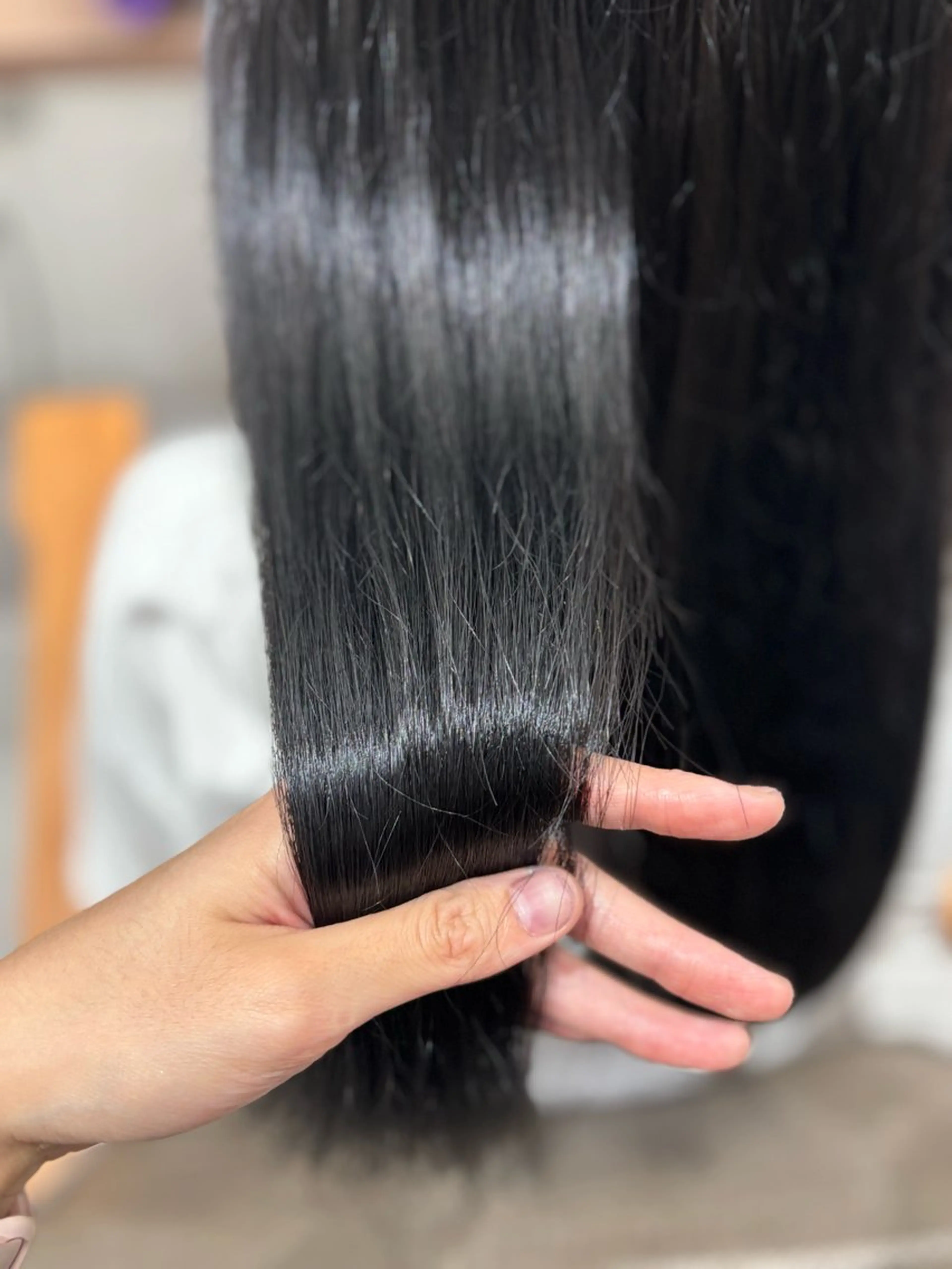 ロング カラー 黒髪 ディープパープル ネイビーカラー パープルカラー ヘアカラー おかだ まなみのヘアスタイル