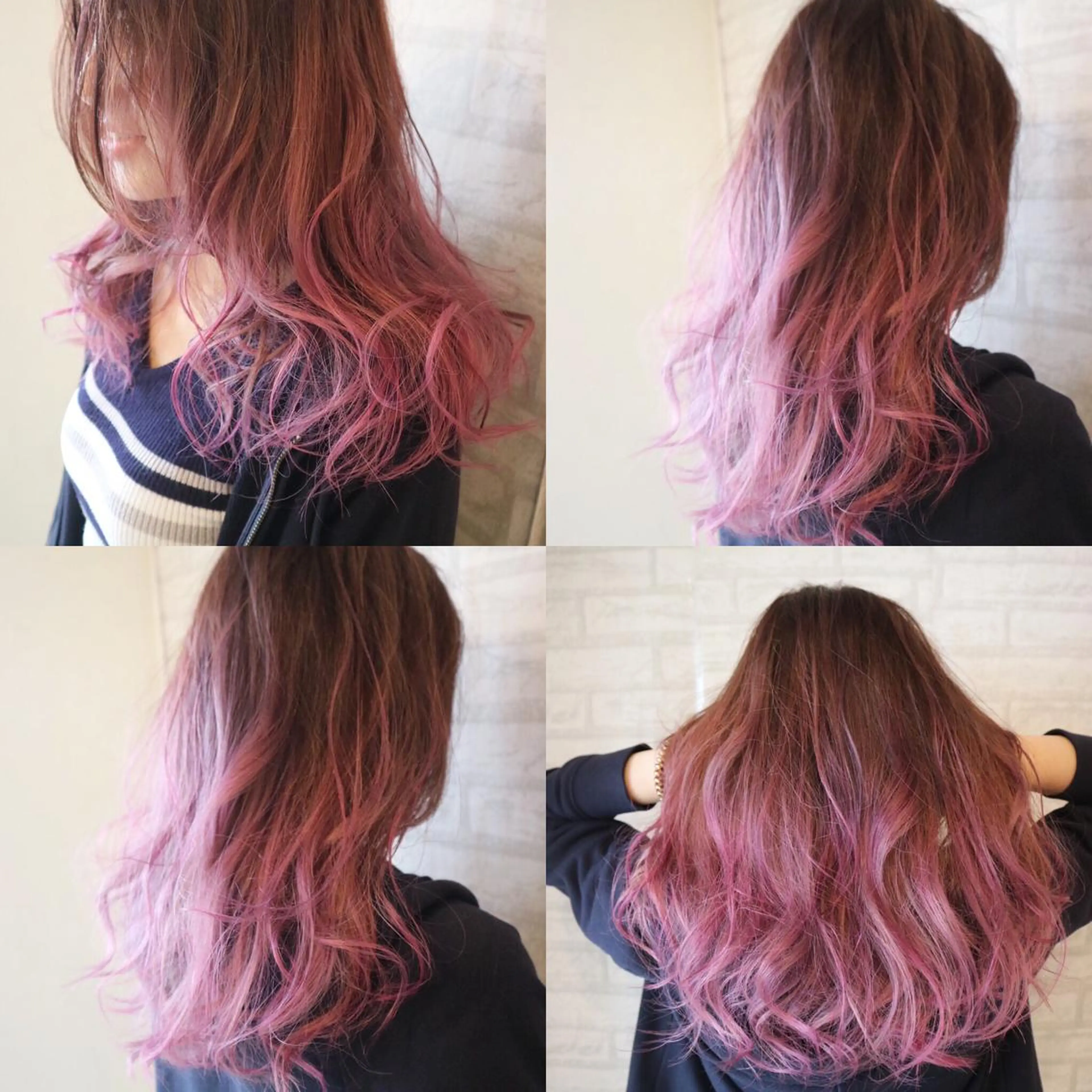 ミディアム カラー ピンクカラー カット ヘアカラー トリートメント JIL BLAN 京都のヘアスタイル