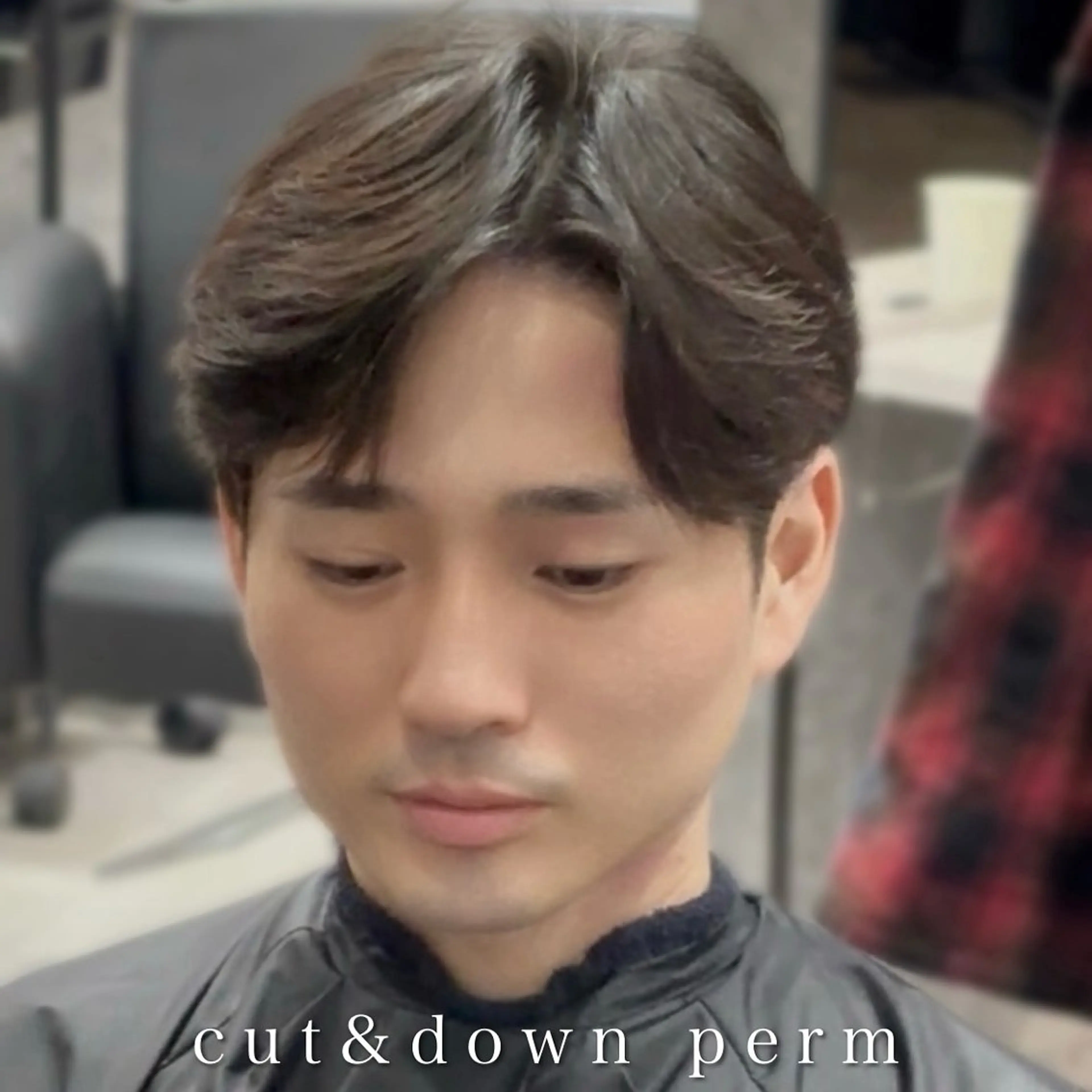 メンズ センターパート ダウンパーマ カルマパーマ マッシュ メンズパーマ 新宿/韓国メンズ RIKUパーマのヘアスタイル