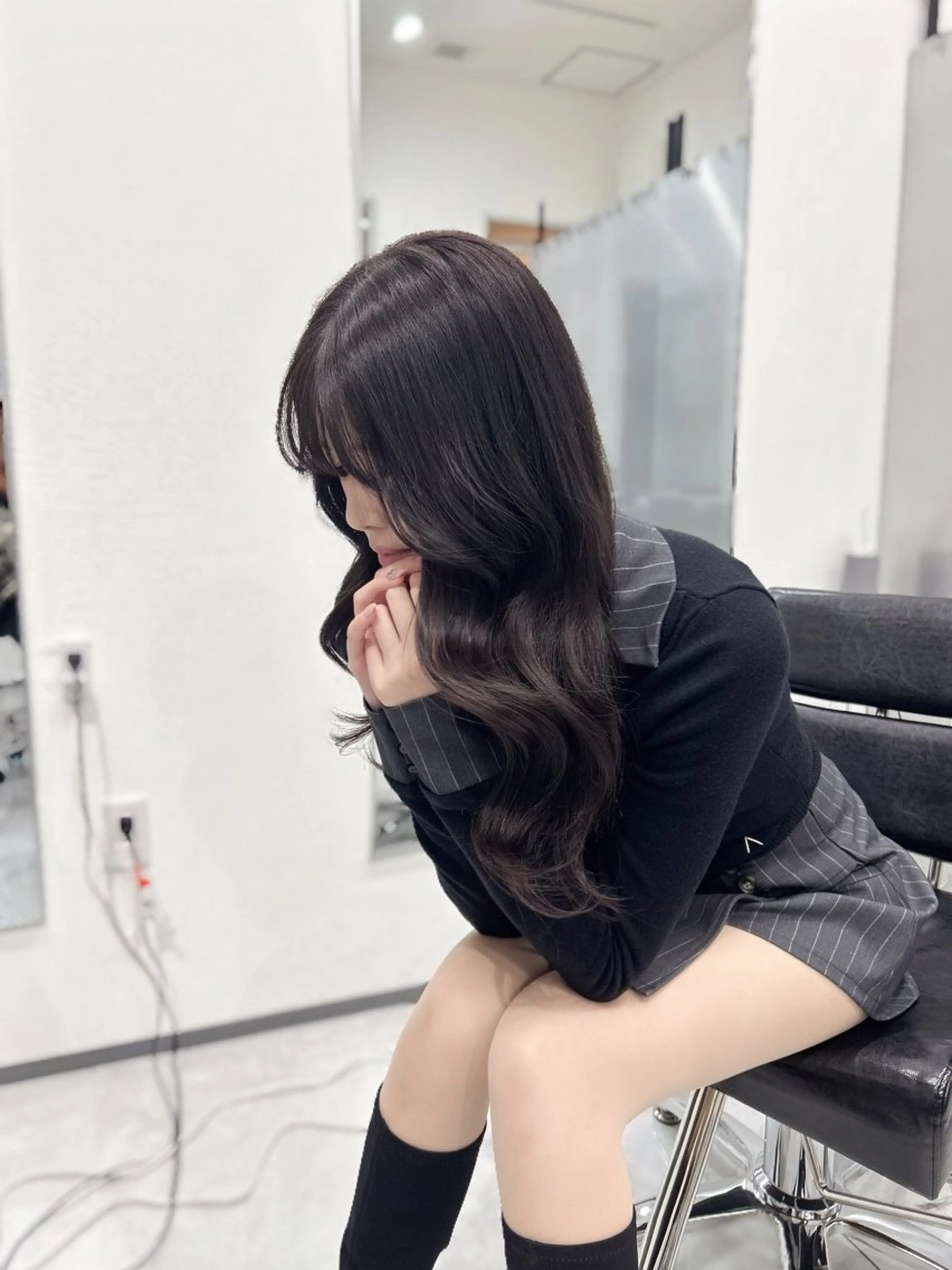 ロング カット ヘアカラー ヘアセット LOMKH所属・レイヤーカット/韓国 /縮毛矯正/タツヤのヘアスタイル