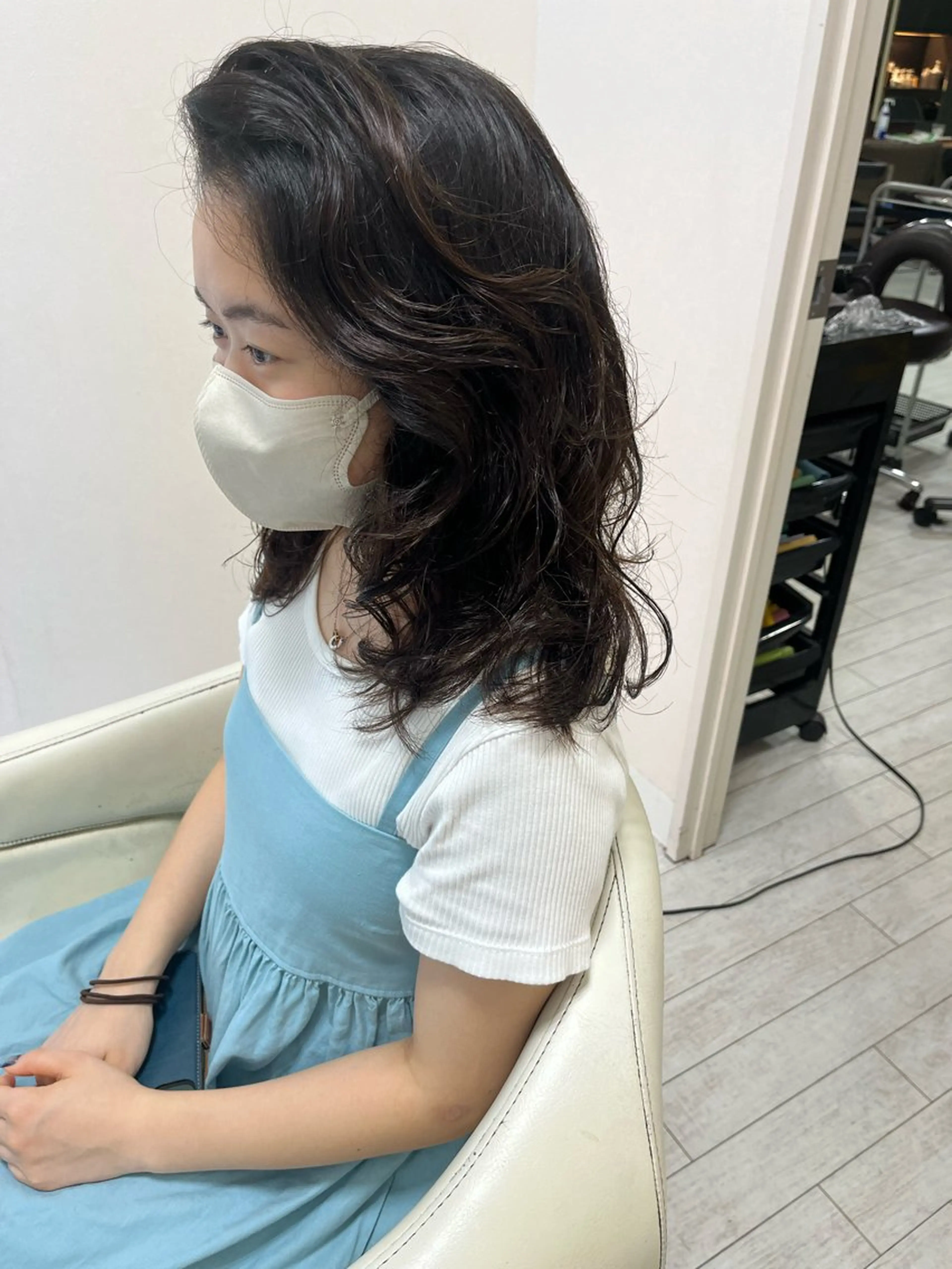 ロング カラー くせ毛 カット ヘッドスパ ママ美容師 *ヒマワリのヘアスタイル