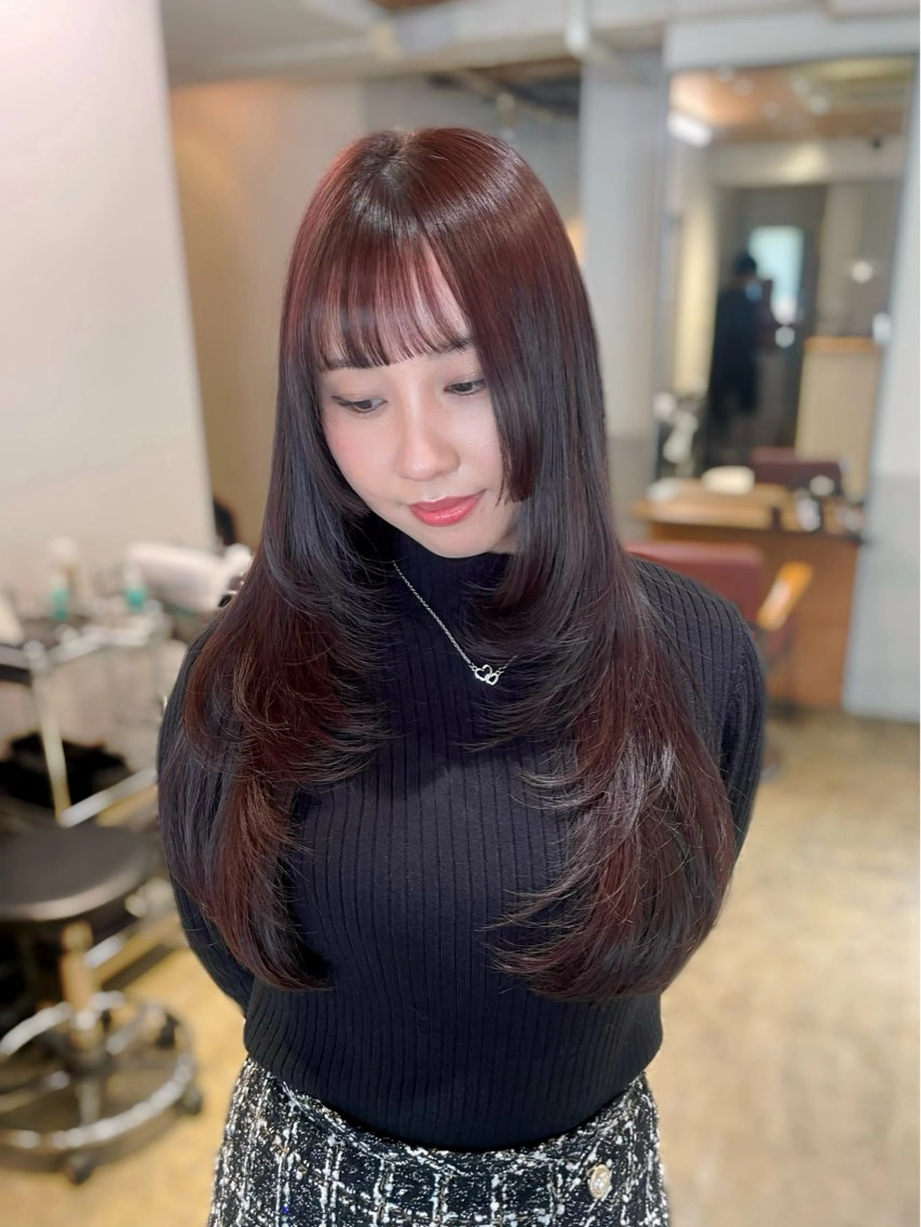 ロング カラー カット ヘアカラー トリートメント レイヤー/透明感 カラー/Tamakiのヘアスタイル