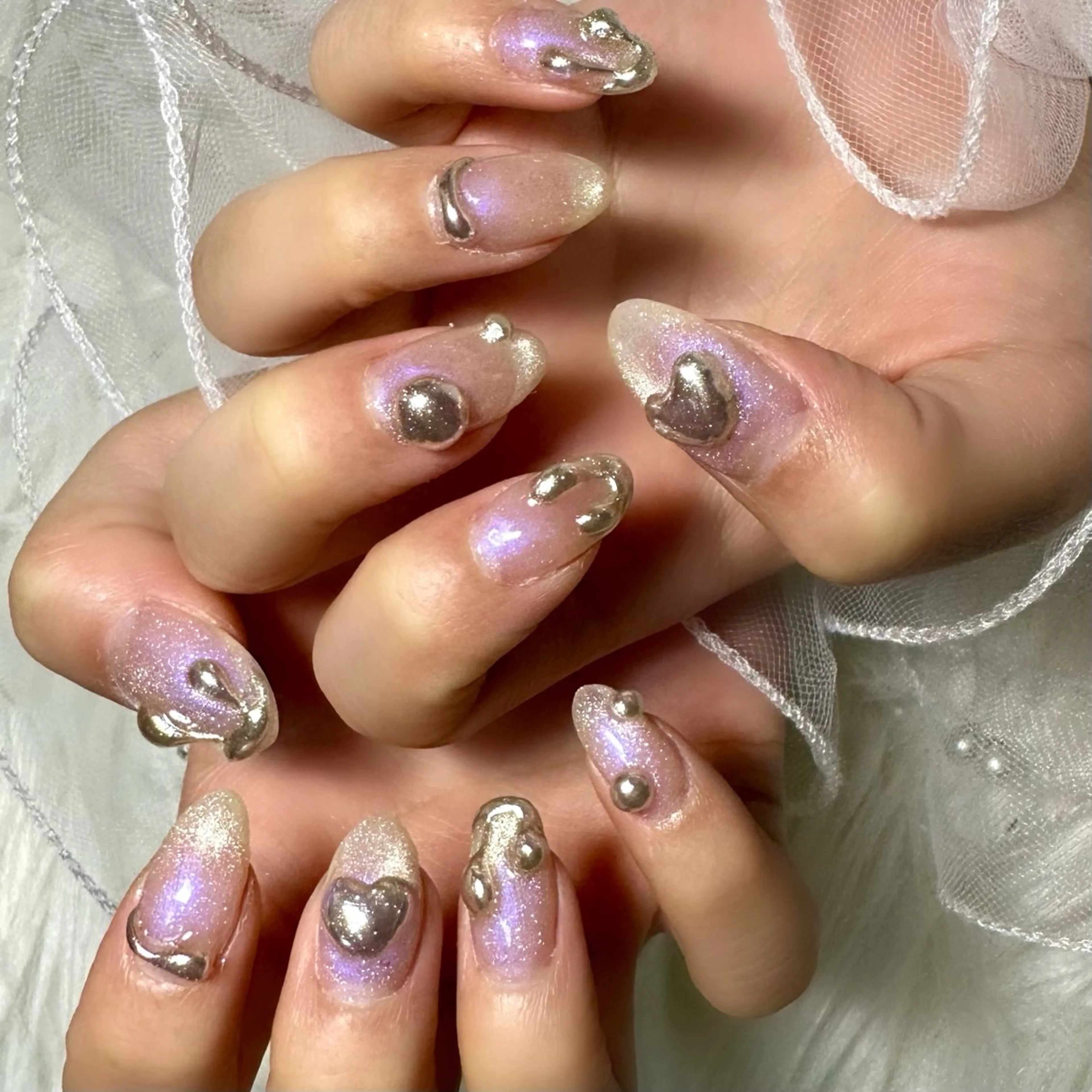 ネイル アートネイル マグネットネイル ミラーネイル Oshiiro nail所属・Oshiiro nailのネイルデザイン