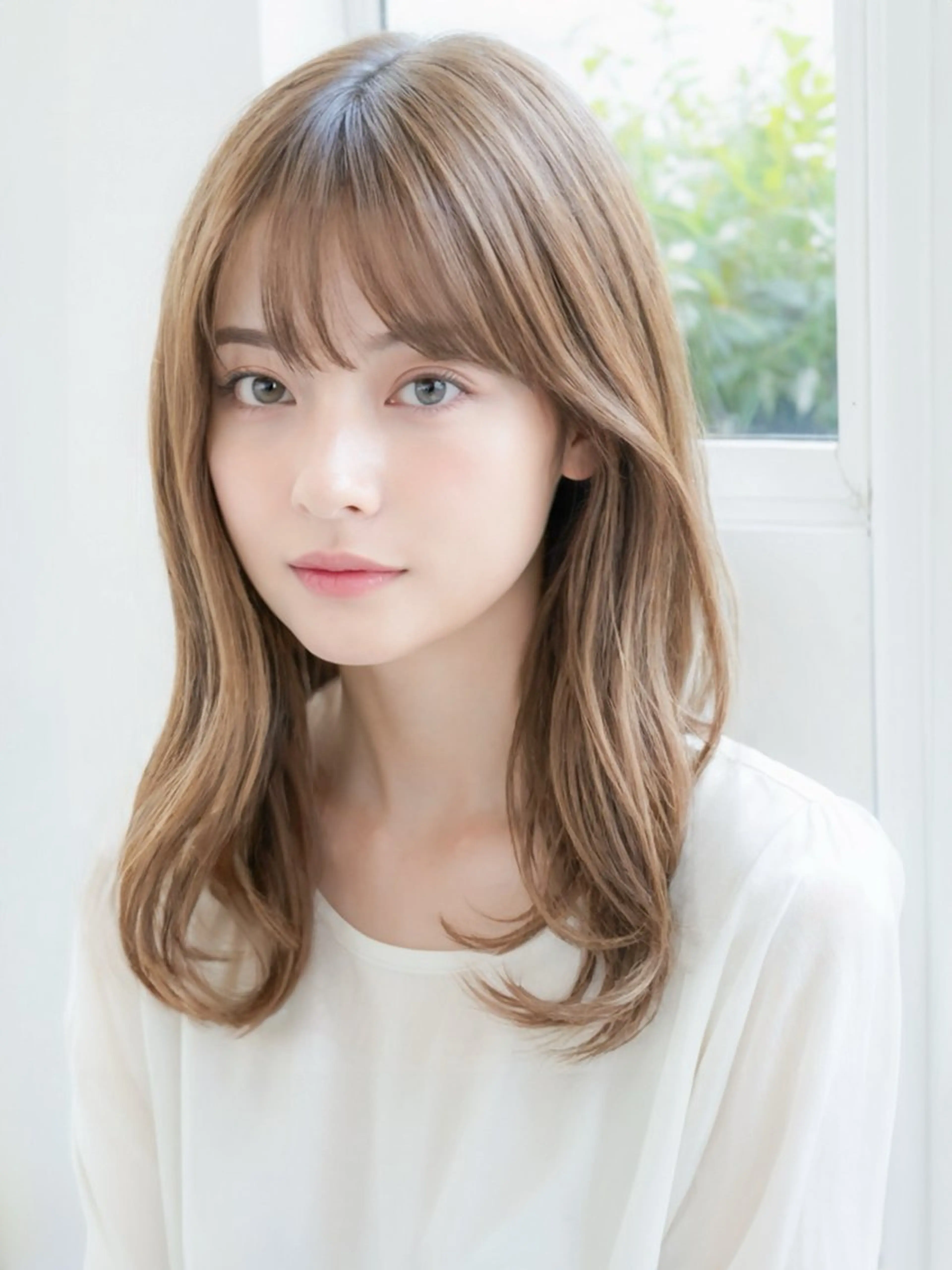 ミディアム カラー カット ヘアカラー トリートメント neon  hair亀戸店所属・🌈neonhair 透明感✨カラー🌈のヘアスタイル