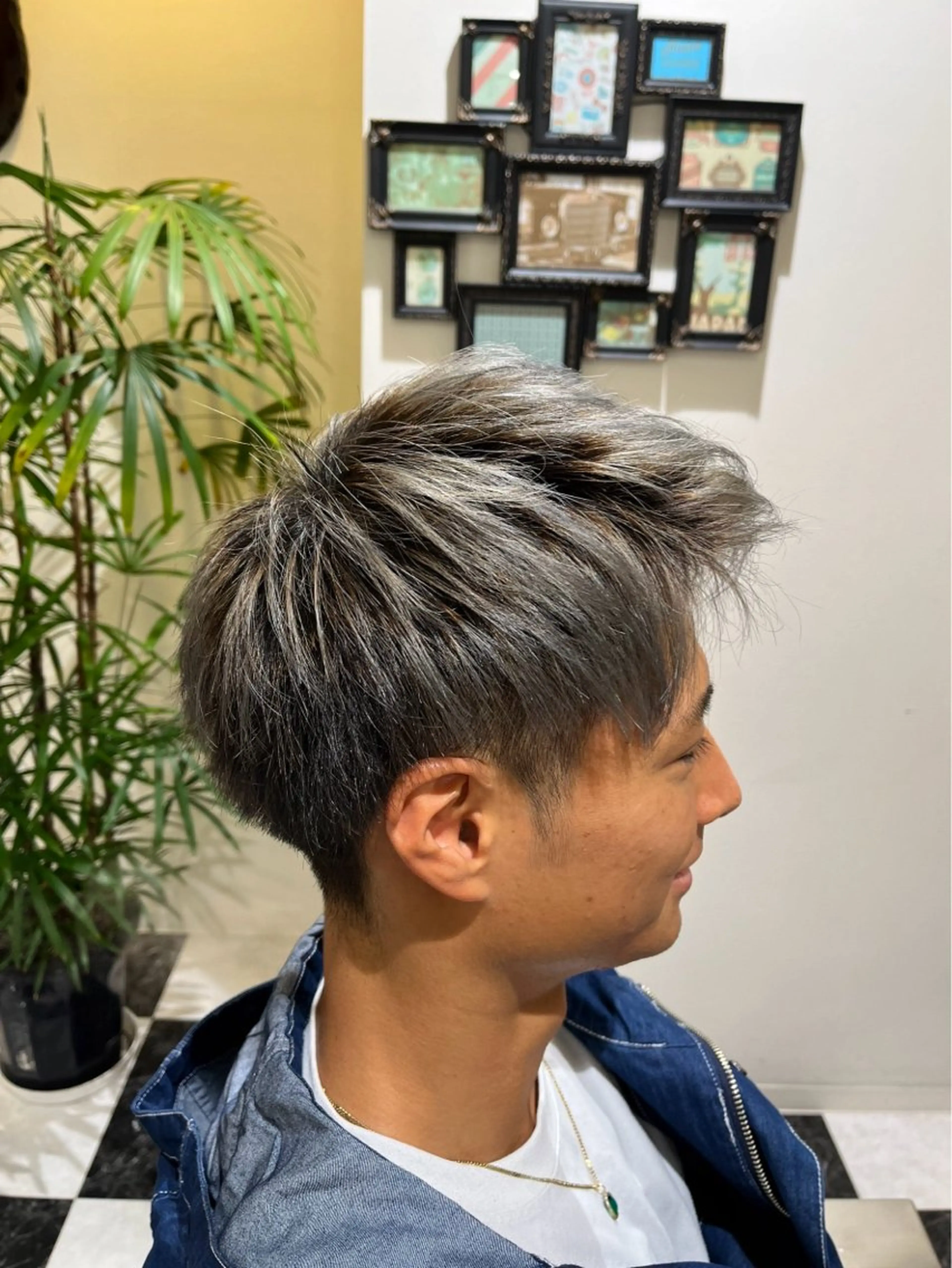 ミディアム メンズ 似合わせカットパーマ 長峯丈士のヘアスタイル