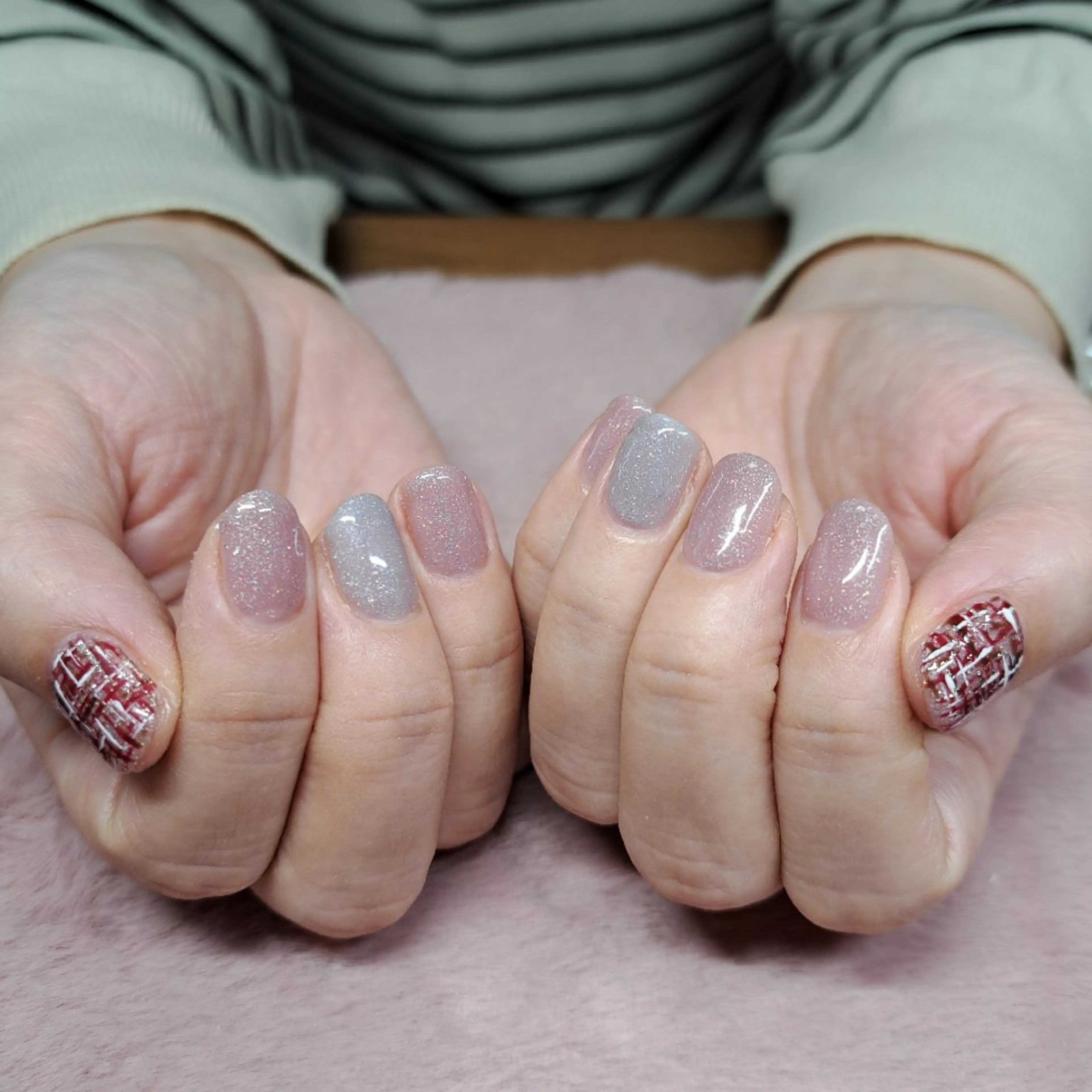 ネイル キラキラネイル ツイードネイル HAYASHI  Nのネイルデザイン